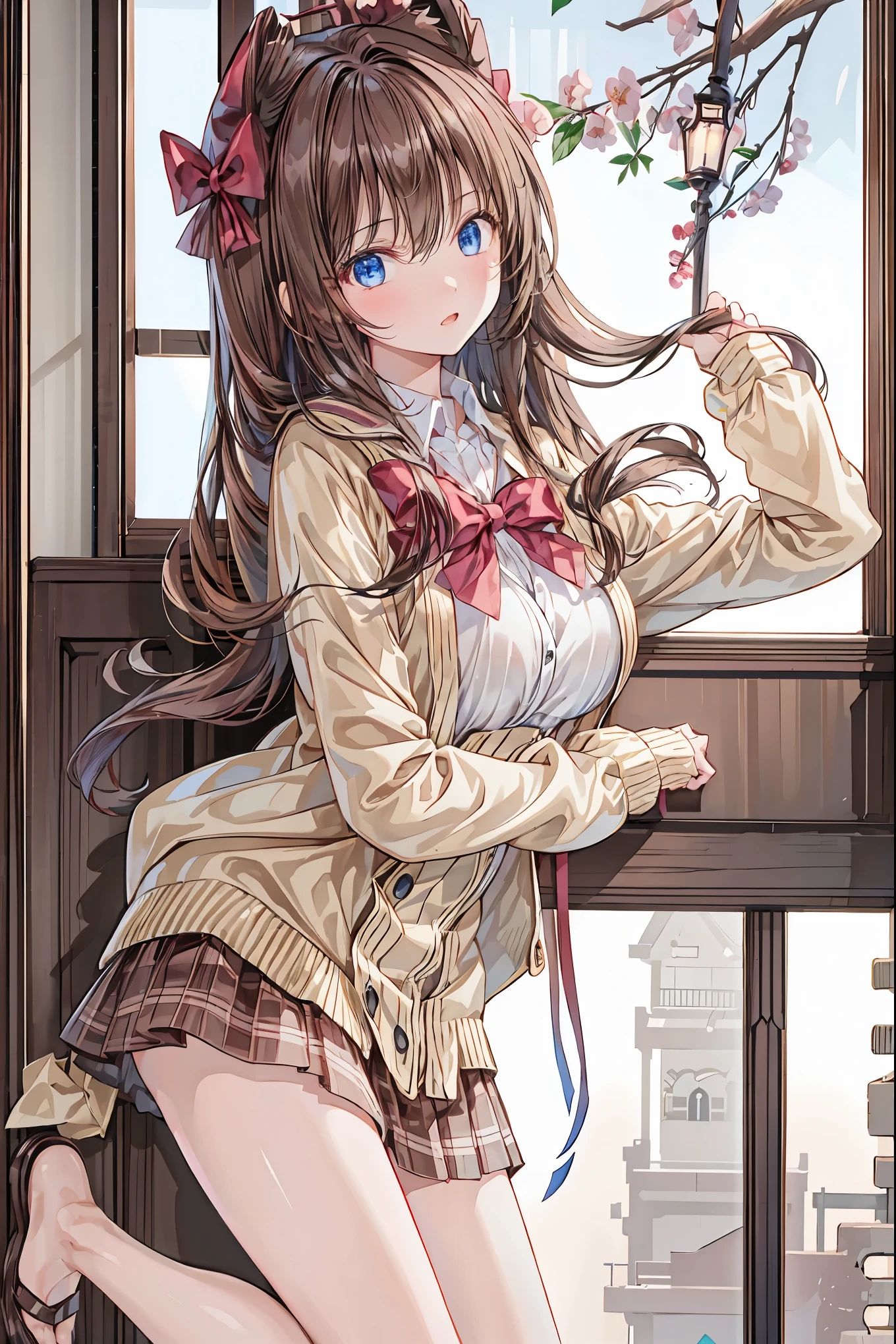 masterpiece, best quality, extremely detailed, anime, Girl, two pairs of boots, holding boots in both hands,