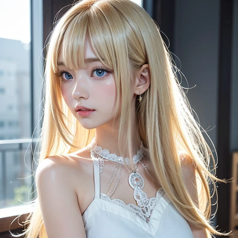 Tabletop, Highest quality, Very delicate and beautiful girl,Very delicate and beautiful, World Masterpiece Theatre, Very detailedな, Very detailed, Highest quality, Ash Blonde Hair, High resolution, Very detailed,1 Girl, Highest quality, shape, Looking at the audience, Material, canvas, Oil, Genuineistic, Realist ,Genuine,