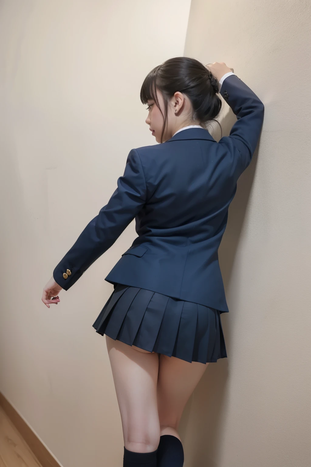 nsfw, woman on top,from behind, vaginal,sex, 1boy, sailor uniform, orgasm, 18 years old, girl, pixie cut,