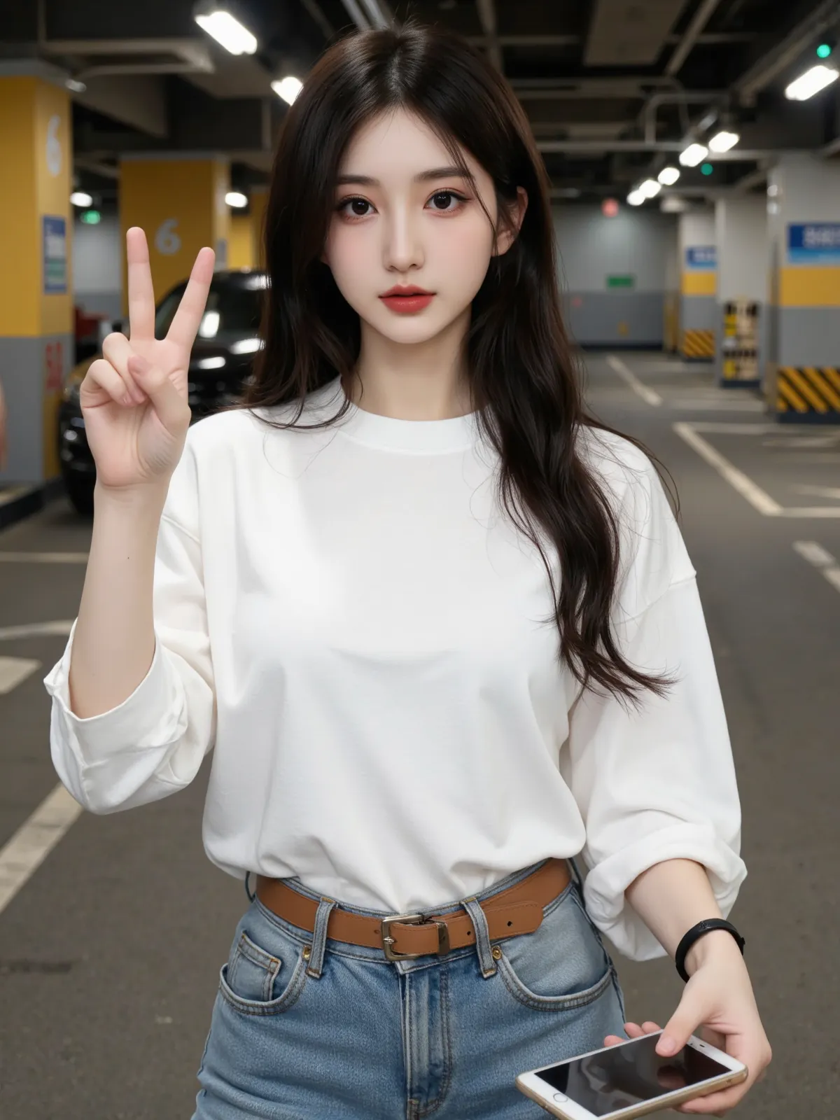 /I A Korean girl wearing a super shorts is Standing on stage,Rainy days,Wearing sunglasses,Blurred background,realistic style,Exquisite three-dimensional facial features,White and clear skin,Fashionable dressing,Textured Clear hair,Clear image quality and high detail,art wallpaper, wallpaper for desktop,best quality, Indoor lighting,super detail,C4d rendering,32k --ar 9:16 --sref 1180446317 --stylize 400 --niji 6