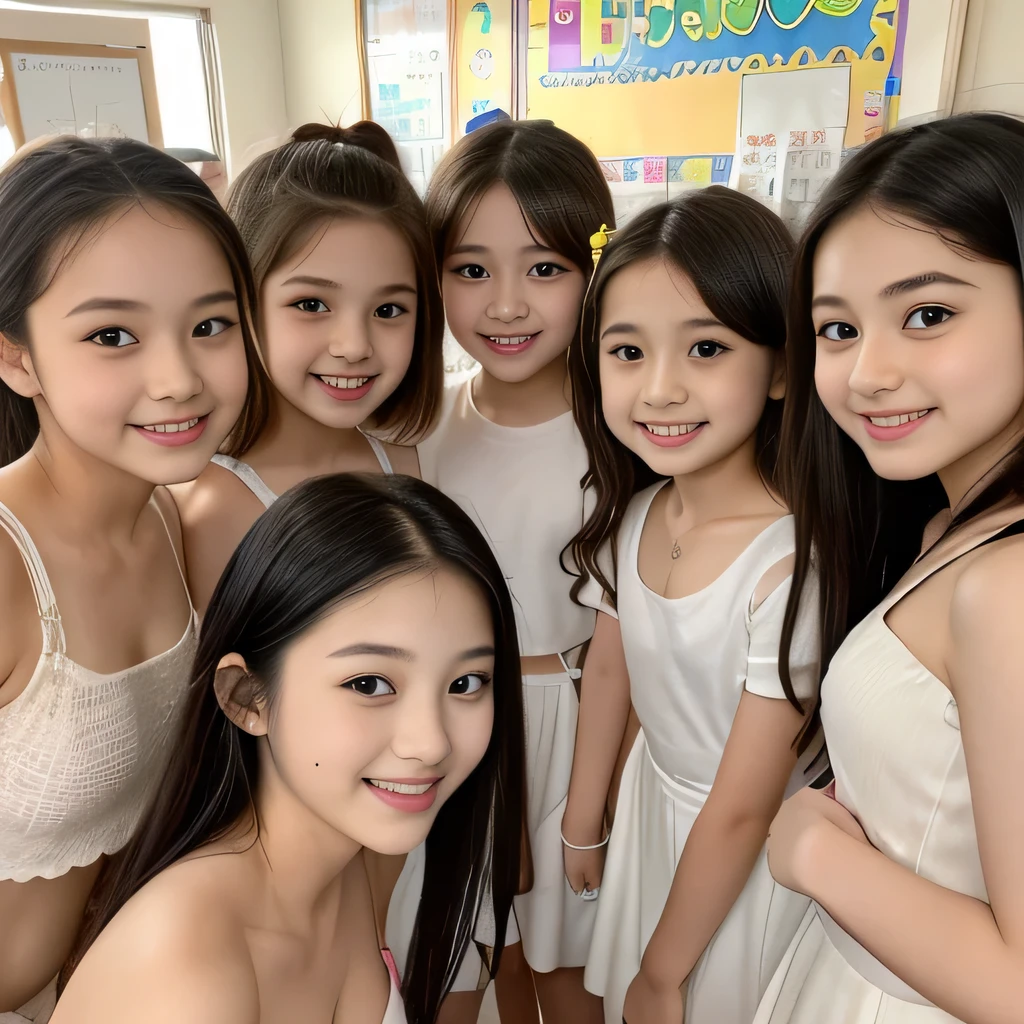 (Completely naked下着姿)、((Super cute and popular idol、Four super cute, girls in one photo))、(masterpiece).A perfect, beautiful, lovely, captivating 's smile、(( 5 small photos of the whole body of 4 people in high definition in 1))、((Short Hair Idol Pose))、gap、Super popular junior idol、4 small, short idols、whole body、Baby-faced idol、((Comply nalat Chest))、(((Perfect fit in sexy lace underwear)))、(( beautiful))