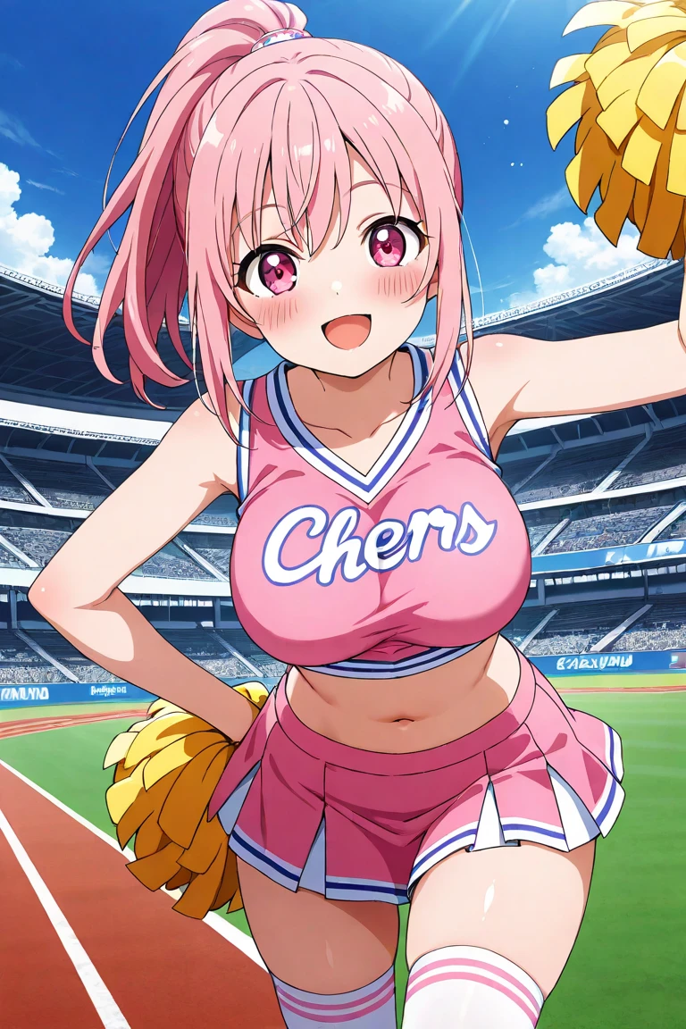 1girl,maruyama aya,{{bang dream!}}, {{official art}}, highly detailed,best quality,clear lines, hetero, nipples,medium breasts, censored, mosaic censoring, seductive smile, fun,open mouth, straddling, solo focus, sweat, looking at viewer,breasts out, bangs, collarbone, seductive smile, fun,breasts out,bikini bottom aside, breasts out, nipples, bangs, breasts out, looking at viewer,breasts,official artwork, offcial art,cum on breasts, official artwork, high detailed official artwork, cum in pussy, cheerleader, hetero, pom pom (cheerleading), skirt, breasts, censored, 1boy, penis, sex, nipples, vaginal, navel, cum in pussy, cum, mosaic censoring, girl on top, pussy, open mouth, miniskirt, squatting cowgirl position, cowgirl position, looking at viewer, spread legs, straddling, solo focus, crop top, pov, bare shoulders,pink hair,twintails,twintail,(cartoon style :1.6), bright and vivid colors,fine linework, delicate highlights and shadows,bangs