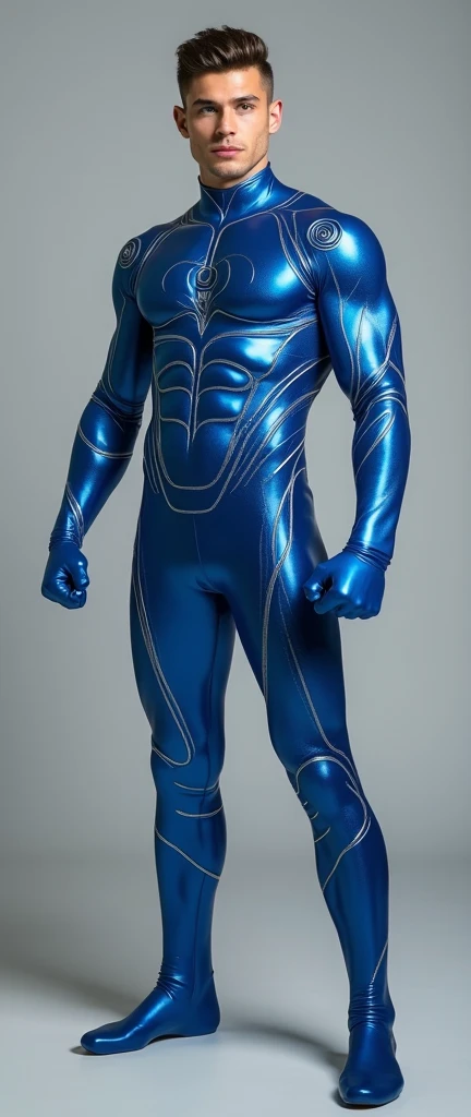 Portrait of a man in his fifties with a horned head and blue eyes, Muscular!! sf, sfアーマー! Muscular, Full body X-Force outfit, Guyver Dark Hero, Kamen Rider Characters, Guyver Style, HEV Suit, Streamlined matte black armor, Crysis Nanosuit, Cyber Suit, Muscular character, Stealth Suit, Cyber Japan Armor (Ultra-high resolution, masterpiece, Accurate, Anatomically correct, Highest quality, 8K),