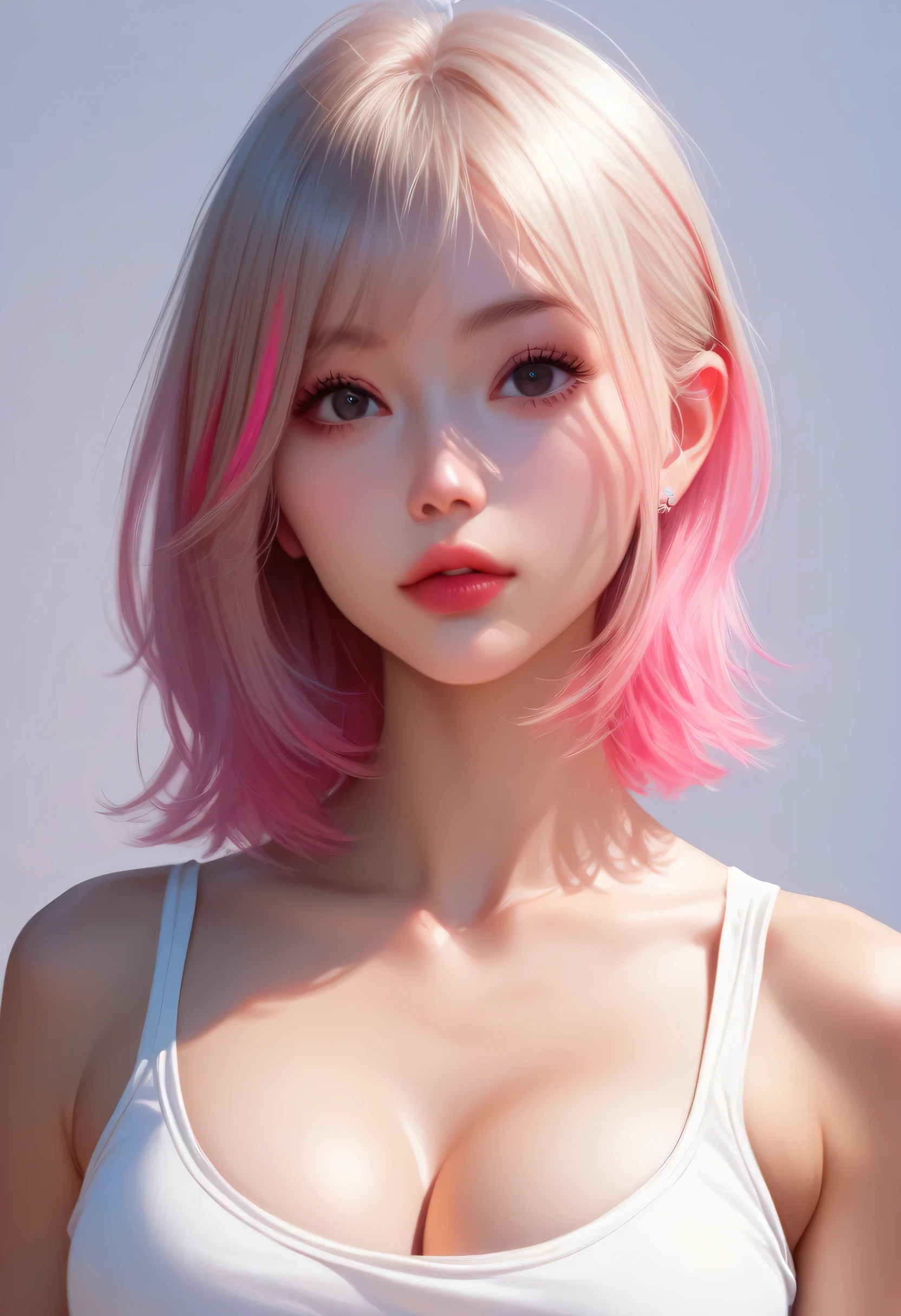 best quality, masterpiece, High resolution, portrait, actual, Purple Eyes, light pink hair, Large Breasts, 8K resolution, high qualityCG, Beautiful CG, Soft Light, fashion brand image, 時尚sex感, The Tyndall effect, lifelike, studio, Side lighting, (HD Skin:1.2), 8K超高清, sex, Tempting, high quality, Volumetric lighting, confess, photography, 超High resolution, 8K, Bokeh, Shallow depth of field