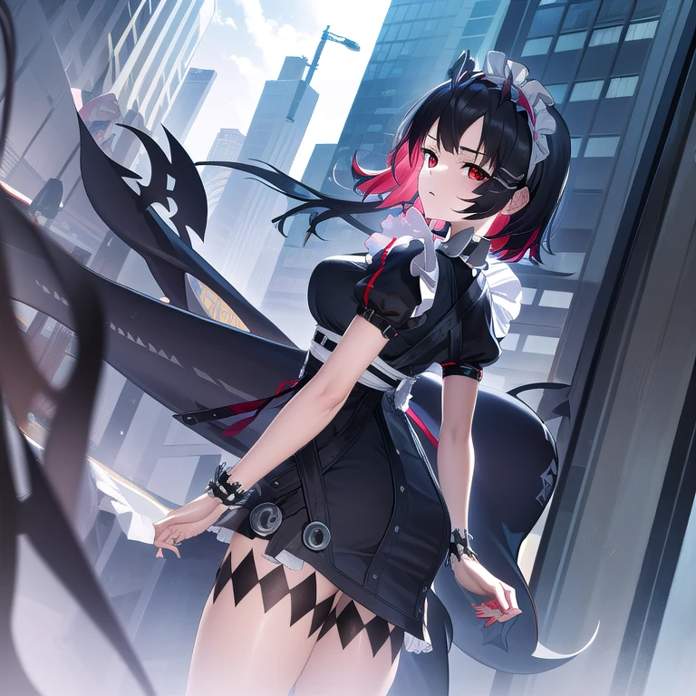 ((full body)),Teenage Girls in Anime, Blue and grey metal armor, Blue hand and thigh accessories, Short dark blue-gray hair, hair accessory, Grey Eyes, Silver earrings, nose, Curious, Healthy Skin, Very dirty, head, shoulder, Small box, arms, Have a map, Narrow waist, feet, Medium thighs, Has black robotic legs, cute, Bright colors on the shirt, Futuristic marble white palace, Shining light in the sky, Stand next to a wall, Cinematic Light, High resolution, Highest quality, Super detailed, Detailed face, (Detailed eyes), Highest quality, Super detailed, masterpiece, (Detailed face), Beautiful face, feetを見せて, short hair