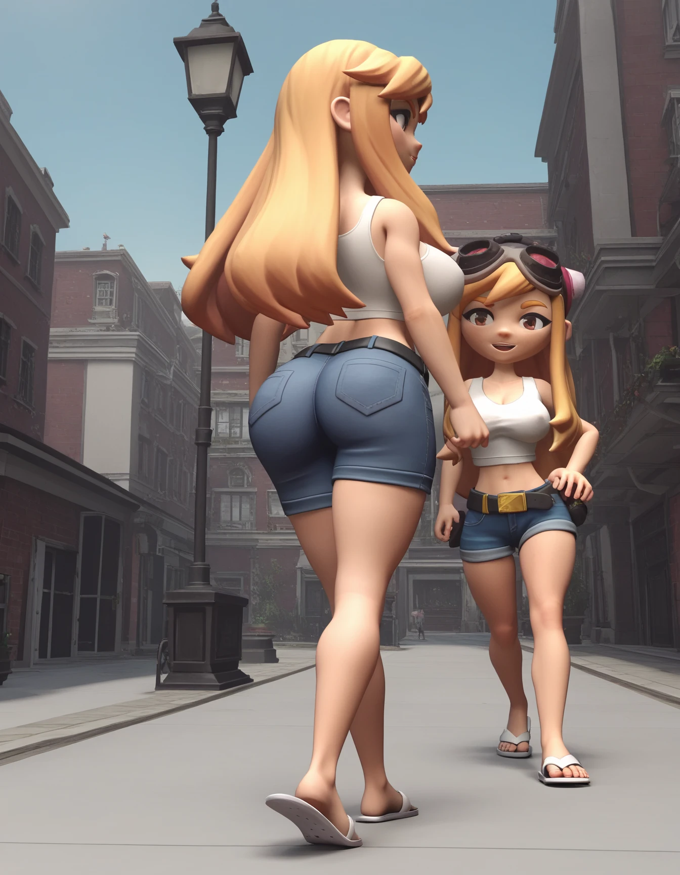 Giantess and tiny boy