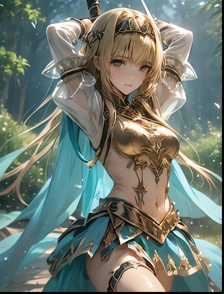 （（（ＳＦＷ、Accuracy、Highest quality、 A first-class masterpiece 、 Normal body 、32K、   detailed face 、 super precise、   Real Color 、5 fingers、Highest、3d）））Alisha、『Valkyrie Profile 2』、Golden Hair 、 long hair、 short、Big Breasts、 slender、 slim、Navel exposed、ribbon underwear、 high leg、Sheer Dress、 Navel Exposure 、Navel Heart Dirty Tattoo、Muscle Exposure、Half naked、Erect Nipples See-through Ultra Thin Transparent Damaged Dress、damaged miniskirt、 slave iron collar 、Holding a thin sword、Fine Toe Tissures、Stick your sword forward、Swinging the Sword、 Panchira、Leg Raise and Open Legs Sexy Pose 、 embarrassed、 Sense of Speed 、 cast magic、Shining Magical Light、A figure suitable for slavery