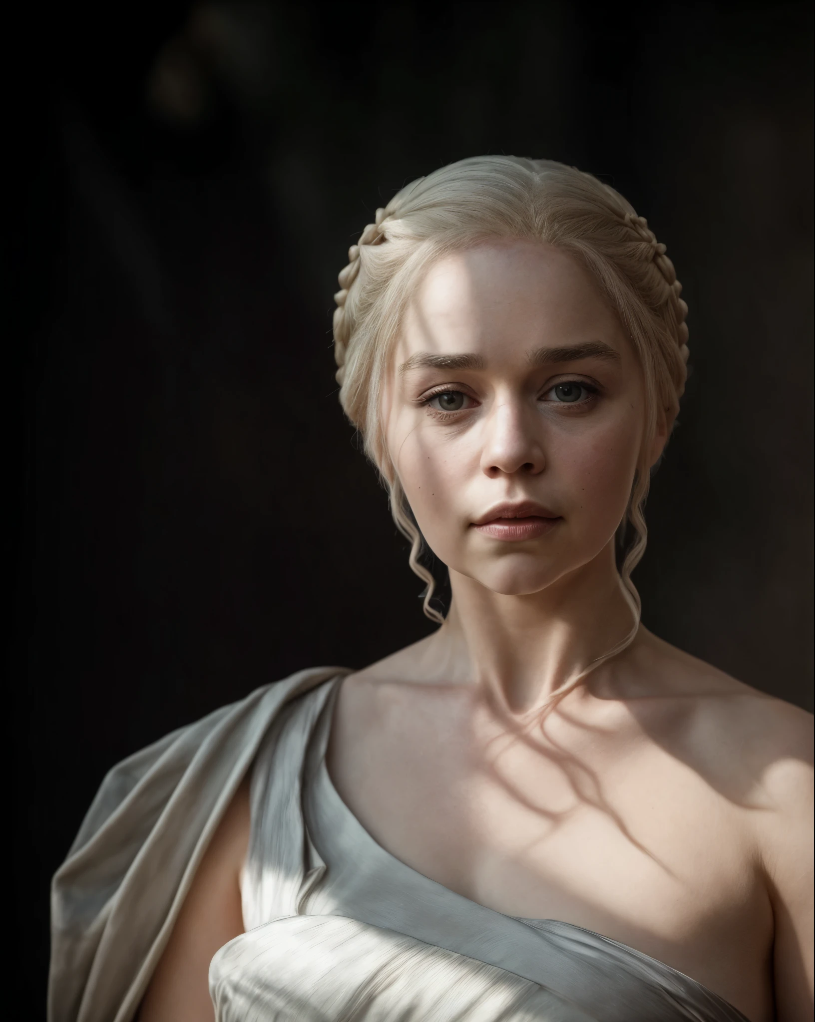 (Margaery Tyrell from the series "A Guerra dos Tronos"), inspirada em Natalie Dormer, auto retrato hiper-realista, 8k UHD, DSLR, grain of film, pintura fotorrealista Fujifilm XT3 arte midjourney, ((Auto retrato de corpo inteiro)),