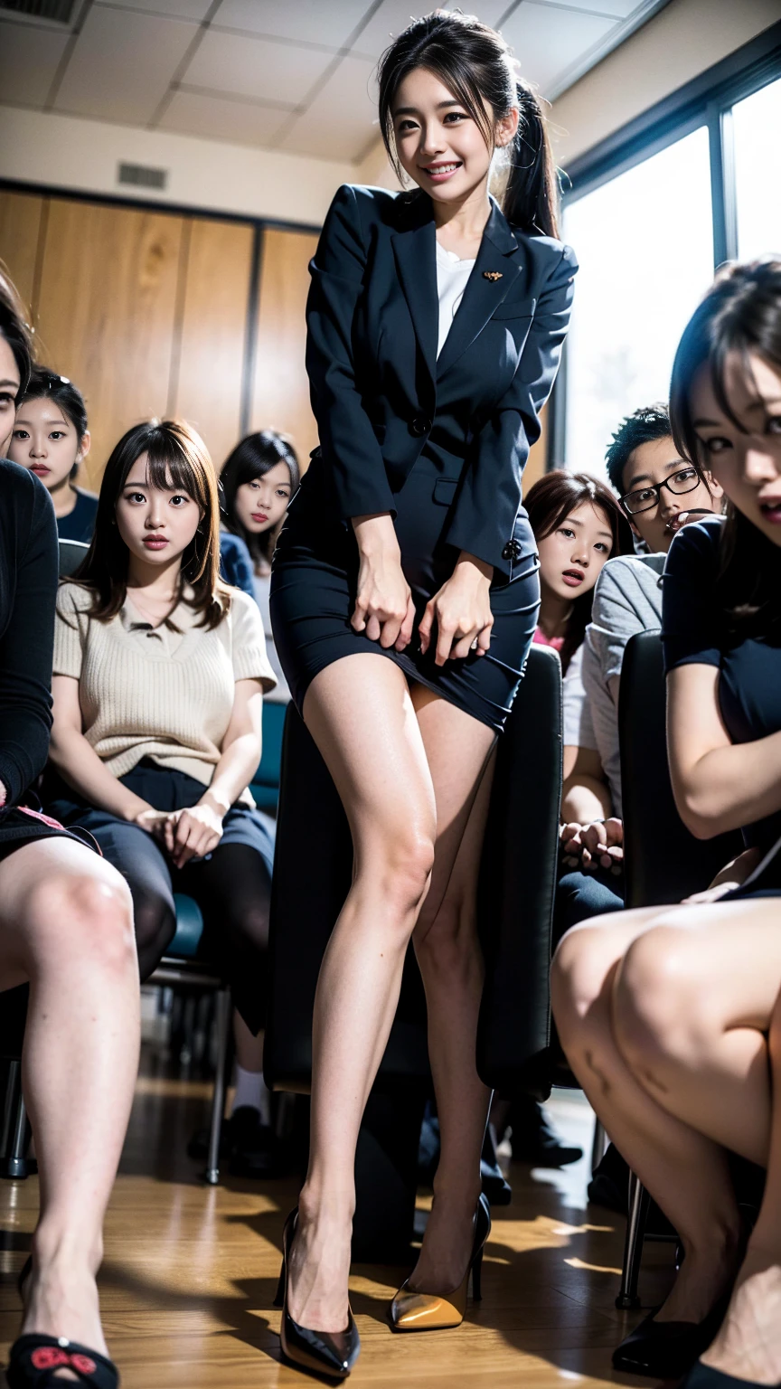 Female teacher pisses、Female teacher urinates at student graduation ceremony、Pee leak、peeing herself、A lot of pee、From below、Gaze at the audience、White suit、High heels、Perfect figure、Very beautiful、Japanese elementary school teacher、Many students are seated in rows in the gymnasium.、A female teacher urinates while standing between the rows of students、I&#39;m so embarrassed I can&#39;t stop peeing、The lower half of the body is wet with urine、A female teacher receives relentless contempt from her students