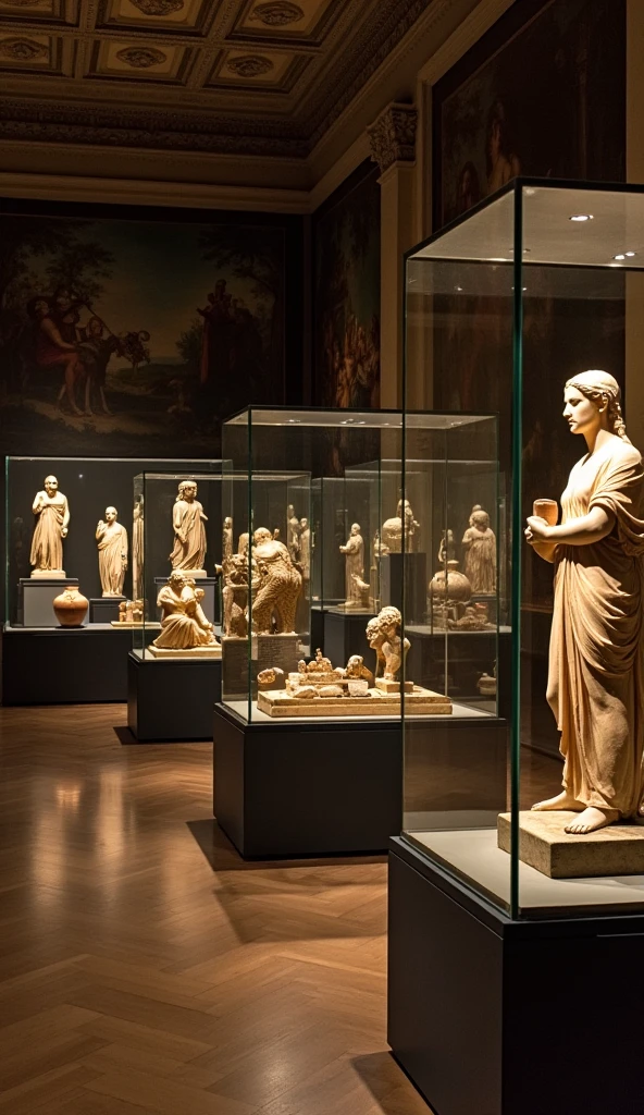 Stone Statue Museum,Many objects,Two people looking at artwork