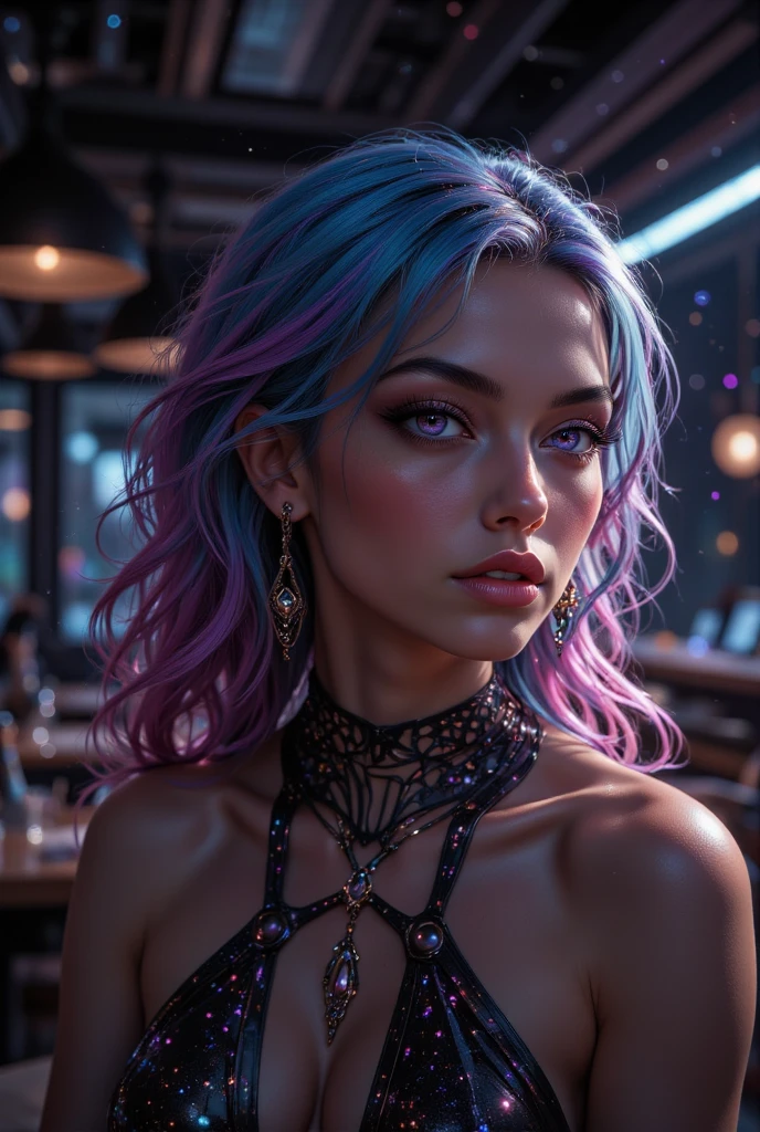 (best quality, photo-realistic:1.37), vive colors, full body,1girl,light purple hair,wearing elegant lingerie soft lighting, bokeh, flowing motion, dreamy atmosphere, modern train interior, window reflections, stylish pose, elegant posture, relaxed expression, subtle smile, peaceful ambiance, urban setting, night scene, neon lights, fashionable accessories, comfortable seating, gentle curves, smooth texture, luxurious materials, glossy finish, vibrant hues, alluring beauty, confident aura, contemporary artwork, graceful presence, captivating charm.