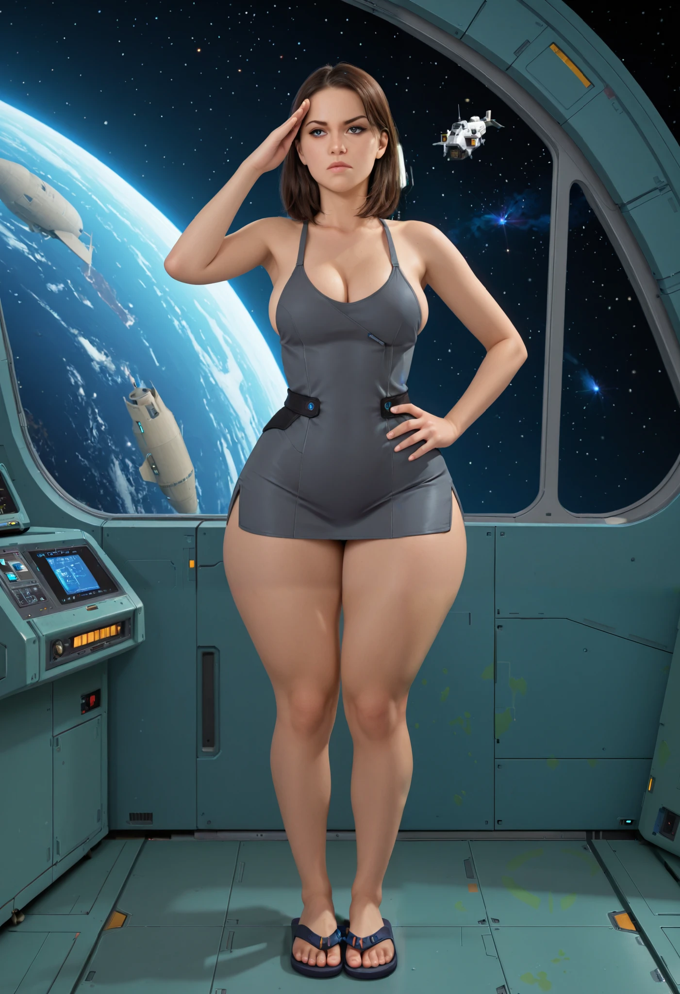Realistic image, Futuristic Underwater City, fundo do mar, MULHER COM CORPO GRANDE SENSUAL, CORPO VOLUMOSO, corpo arredondado, cabelo preto curto, boca pequena, olhos verdes, calcinha de renda, Seios enormes, GRANDES SEIOS AUREL ESPECIAIS, WET SHIRT WITH HUGE BUTTOCKS TRANSPARENT, MEIAS GRANDES SENSUAIS LONGAS, Full Body Looking at the Camera