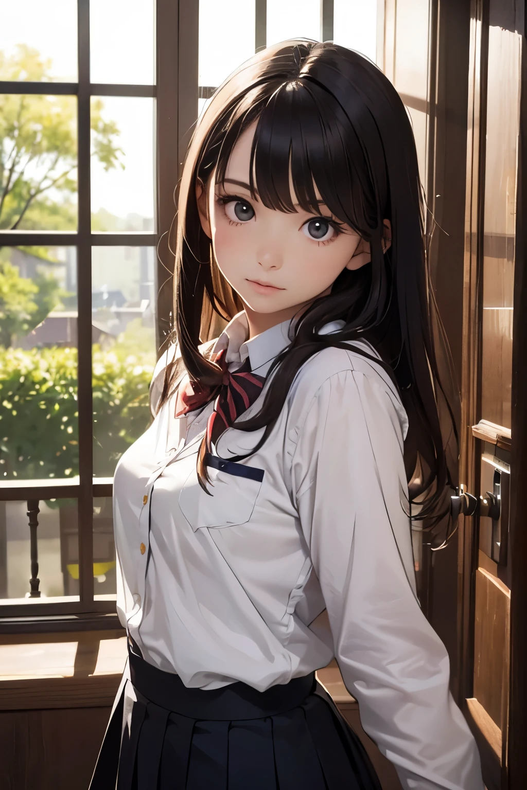 Ulzzang-6500-v1.1, (Raw photo:1.2), (Realistic:1.4), Beautiful detailed girl, Very detailedな目と顔, Beautiful fine details, Ridiculous, Incredibly ridiculous., Large file size, Very detailedな, High resolution, Very detailed, highest quality, masterpiece, Chemomimi, ((Japanese high school girls uniform)), figure, Very detailed, BAPV, Integrated, 8k wallpaper, wonderful, Fine details, masterpiece, highest quality, Very detailedな YTD ユニフォーム 8k 壁紙, Light on the face, Cinema Lighting, One girl, yo, (()), ((Dynamic pose))), (Camel Toe), (half), (pantyhose), (Sit on your knees and bend your legs))