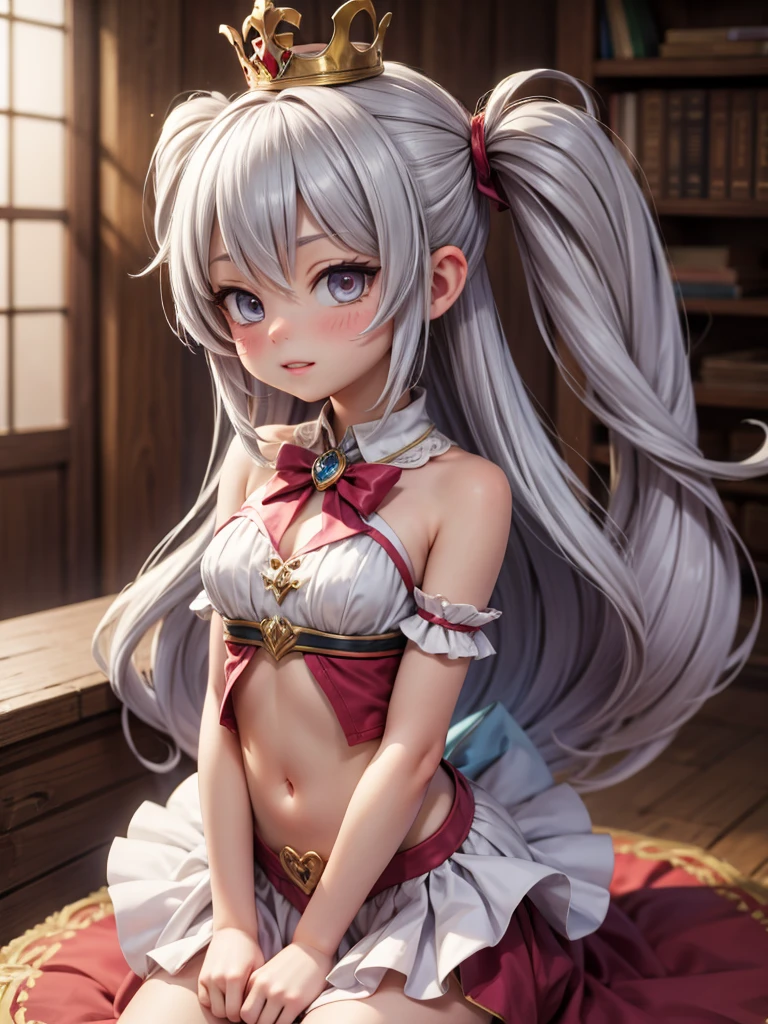 beautiful girl, naked，Cat ear，Long white hair，Light blue eyes，cute, young, small limbs, short fingers, Big Breasts, smile, Red cheeks，Big ribbon, Thin and light clothing, dress， Sheer white lace tights, Thin, sheer white tights，Smooth Skin,lift the perineum,Her cleavage is protruding ,(Spread your legs),(The hand details are perfect too.),(Wet)，Squat，Wet，Sweat，tears，Urinating，Drooling，Vulgarity， leaking，
