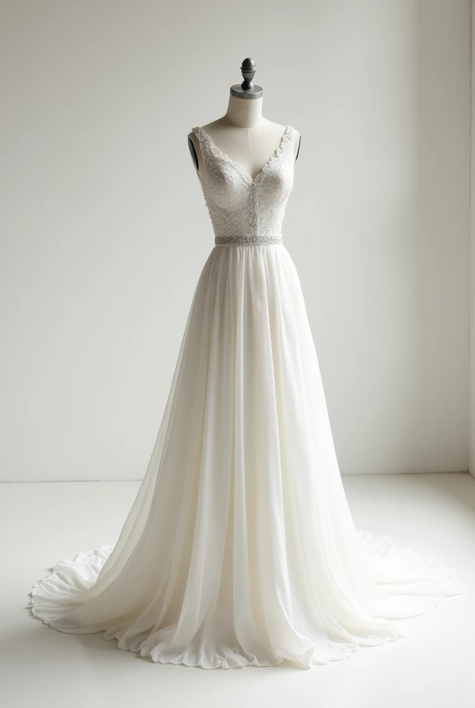 White wedding gown on mannequin 