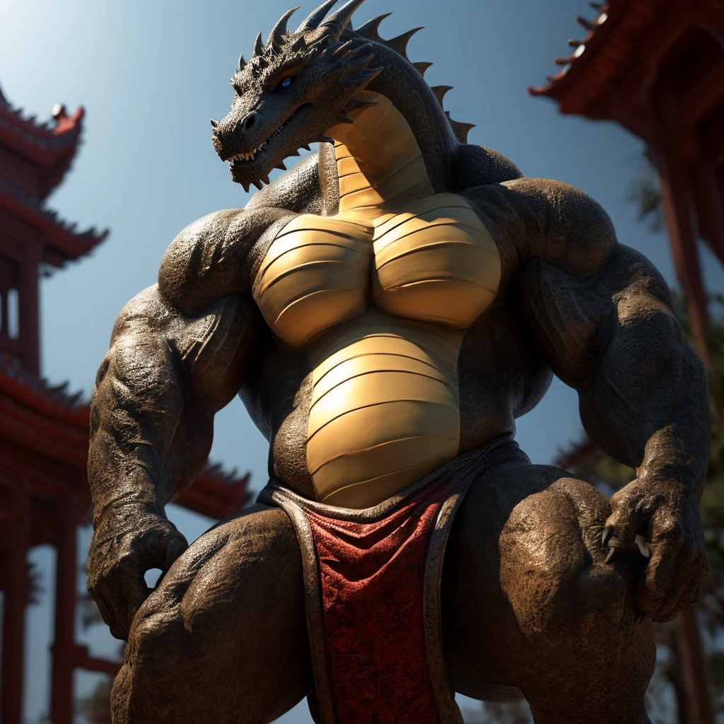 Hyperrealistic image of a Korean superhero with gray hair, burlesque dancer with two huge symmetrical butterfly wings, very old and very sweaty, bodybuilder over 80 years old, very muscular and fat, weighing more than 200 kilos with a naked torso, large and flaccid pectorals, brown nipples and big gray mustaches with huge tattooed arms dressed in red lace lingerie on a burlesque stage 