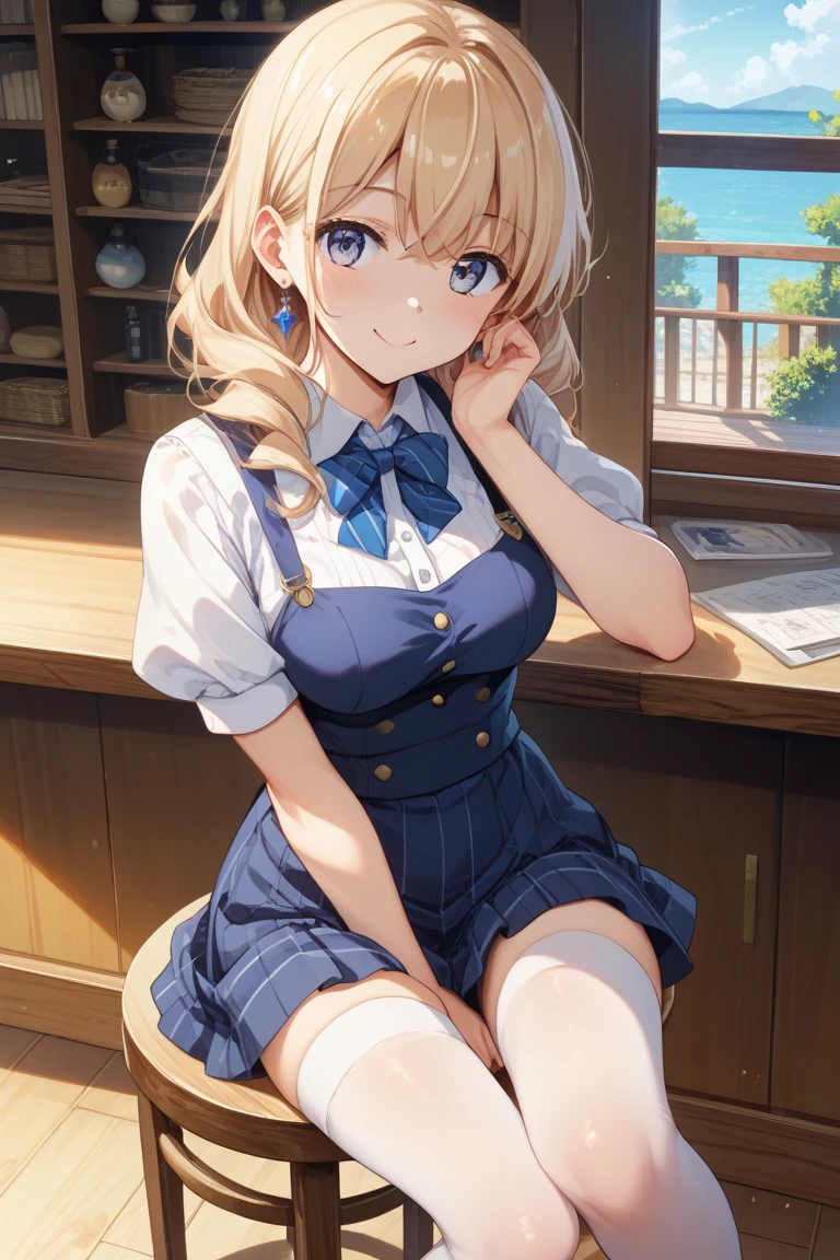 (masterpiece), best quality, side-view (showing thighs), highly detailed faces, (SHARP details), 4k, highly detailed, ((cute innocent face)), (bunny ears), Big cute eyes, (viera), ((blonde hair)), blue eyes, ponytail, straight elegant hair, shy and nervous pose, sheepish, apprehensive. frowning (()), ((solo)), short girl, petite-body, modern hotel bedroom interior, ((school girl outfit)),, dim light, red light, flat breasts, ((young girl)), (short girl), cute, slender, tempting
