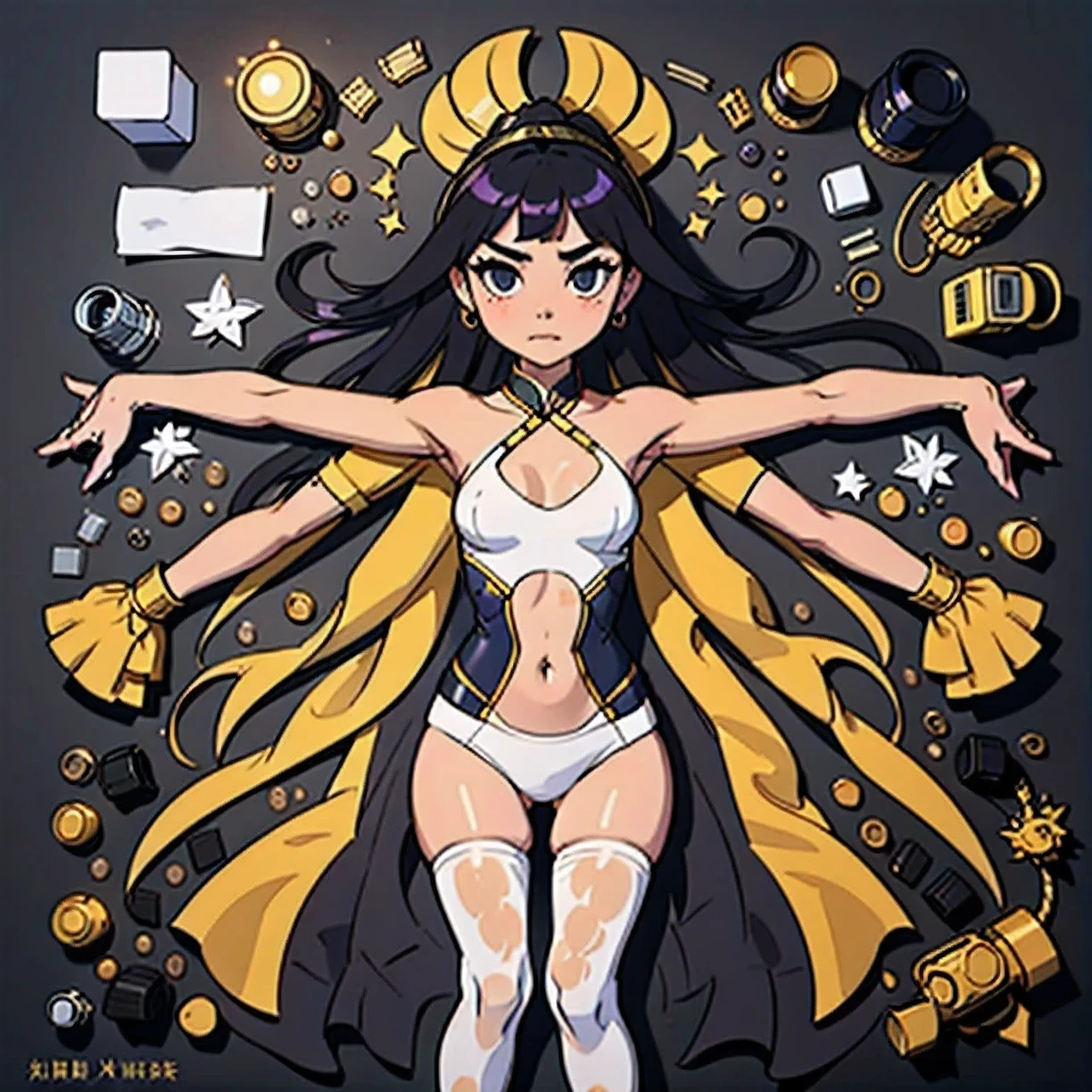 (((focus front view))), (in center), (solo), (single), (best proportion), ((golden ration)), (one woman, with orc tone skin, standing beside an arcade machine), make more (((animanga waifu))), blend of soft illustration styles, by Glen Keane, ((Daniela Uhlig)) and Craig Mohrbacher and WLOP