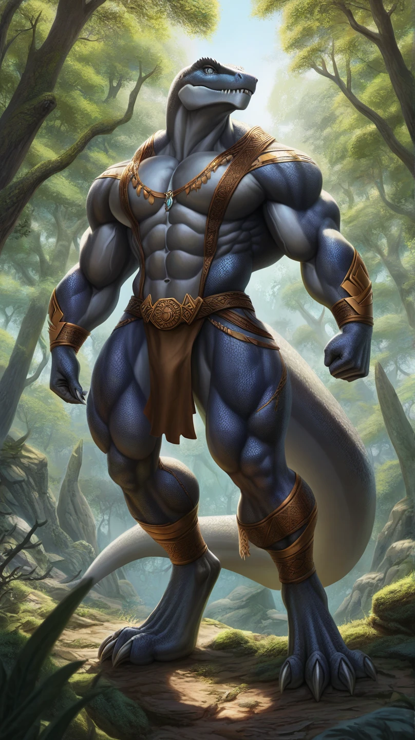 A majestic male Na'vi, adorned in traditional loincloth and intricate body paint, strides with a serene grace through a lush, emerald-hued forest. His eyes, as captivating as the moonlit sky, gaze intently at a weathered rock he holds tightly in his hand. The forest's atmospheric glow casts a soft, ethereal glow on his muscular form, accentuating every curve and line. The scene is rendered in striking detail, with the highest quality of realism, offering a masterpiece-worthy sight that is sure to captivate audiences on ArtStation.
Crafted by an artist of exceptional skill, the image em
