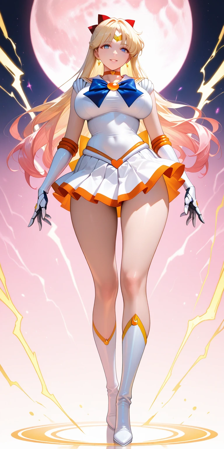 (best quality:1.5, highres, UHD, 4K, detailed lighting, shaders), brown wavy hair, gradient hair, cat ears, large breasts, large butt, big thighs, mature woman, woman stretch jersey, small skirt, white panties, white skirt, (pov), full body, white background, colorful eyeshadow, dramatic lighting, sparkling eyes, confident expression, golden earrings, flowing hair, delicate facial features, dark skin, high cheekbones, stylish clothing, urban setting, white background