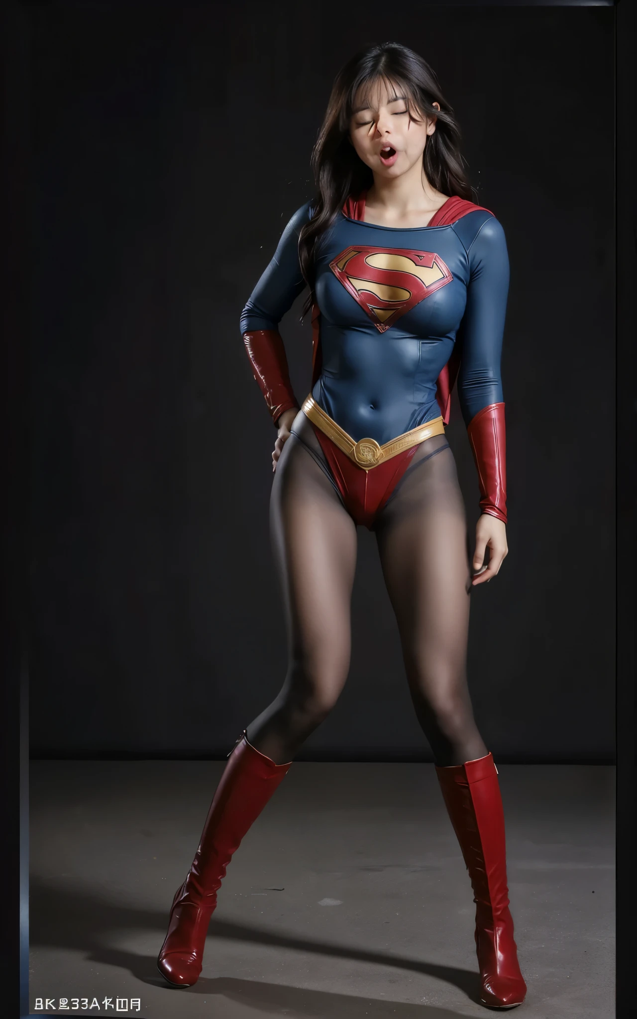 No background、(((Beautiful legs in black tights.)))、(((Legally express the beauty of your smile)))、((((Make the most of your original images)))、(((体にぴったりフィットするSupergirl Costume)))、(((Supergirl Costume)))、(((Beautiful hair with twin tails)))、(((suffering)))、(((Please wear black tights....、Wear red boots)))、((Best image quality、8k))、((Highest quality、8k、masterpiece:1.3))、(((Preserve background )))、Sharp focus:1.2、Beautiful woman with perfect figure:1.4、Slim Abs:1.2、Wet body:1.5、Highly detailed face and skin texture、8k