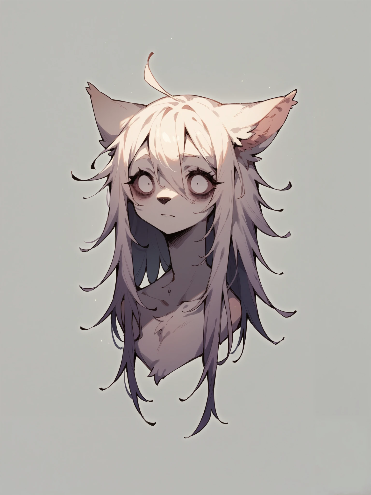Solo, Score_9, score_8, score_7, kemono style, a cute gray anthro shark girl, shark ears, sharp teeth, green eyes, winking, short white hair, green highlights on hair, naked, athletic body, small little scars on body, grey skin, side view, portrait, close up