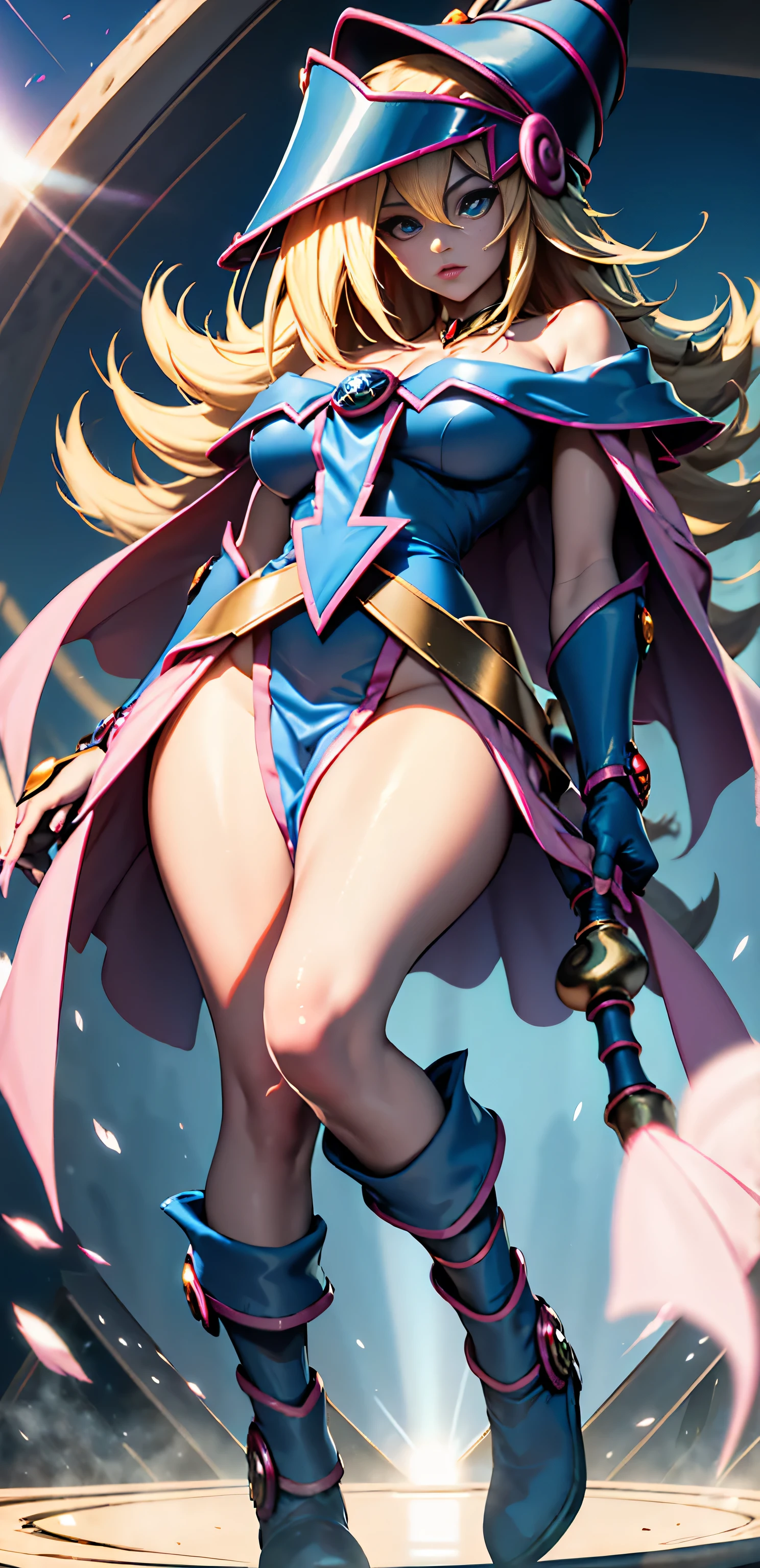 masterpiece, best quality, ultra-detailed, faye, harrieroutfit, smiling, solo, 8k resolution, gorgeous, hourglass figure, close-up, absurdres, cowboy shot, hazel eyes, happy, 2legs, thick thighs, wide hips, huge breasts, electricity covering body, lightning, surrounded by electricity
