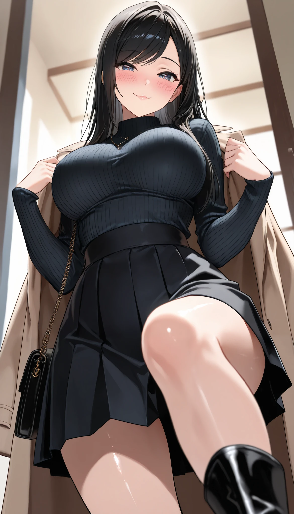 1woman,random office lady fashion,(Thin type),(large breasts),(random sexy pose),(random hairstyle),(Highest image quality,(8K), Ultra-realistic, Best Quality, High quality, High Definition, high quality texture, high detailing, Beautiful detailed, fine detailed, extremely details CG, Detailed texture, realistic representation of face, masterpiece, presence),(wearing glasses:1.2),black pantyhose