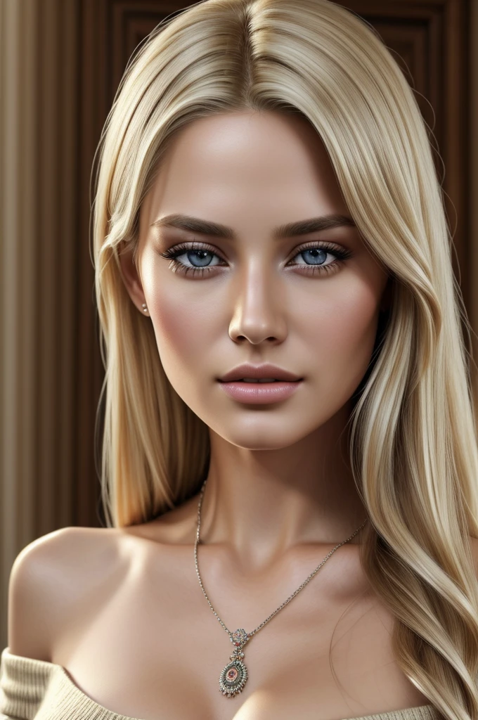A white blonde girl in a , beautiful detailed eyes, beautiful detailed lips, extremely detailed face and skin, long eyelashes,  body, no , no bra, virgin, ethereal, glowing skin, portrait, highly detailed, intricate, photorealistic, 8k, masterpiece,award winning
