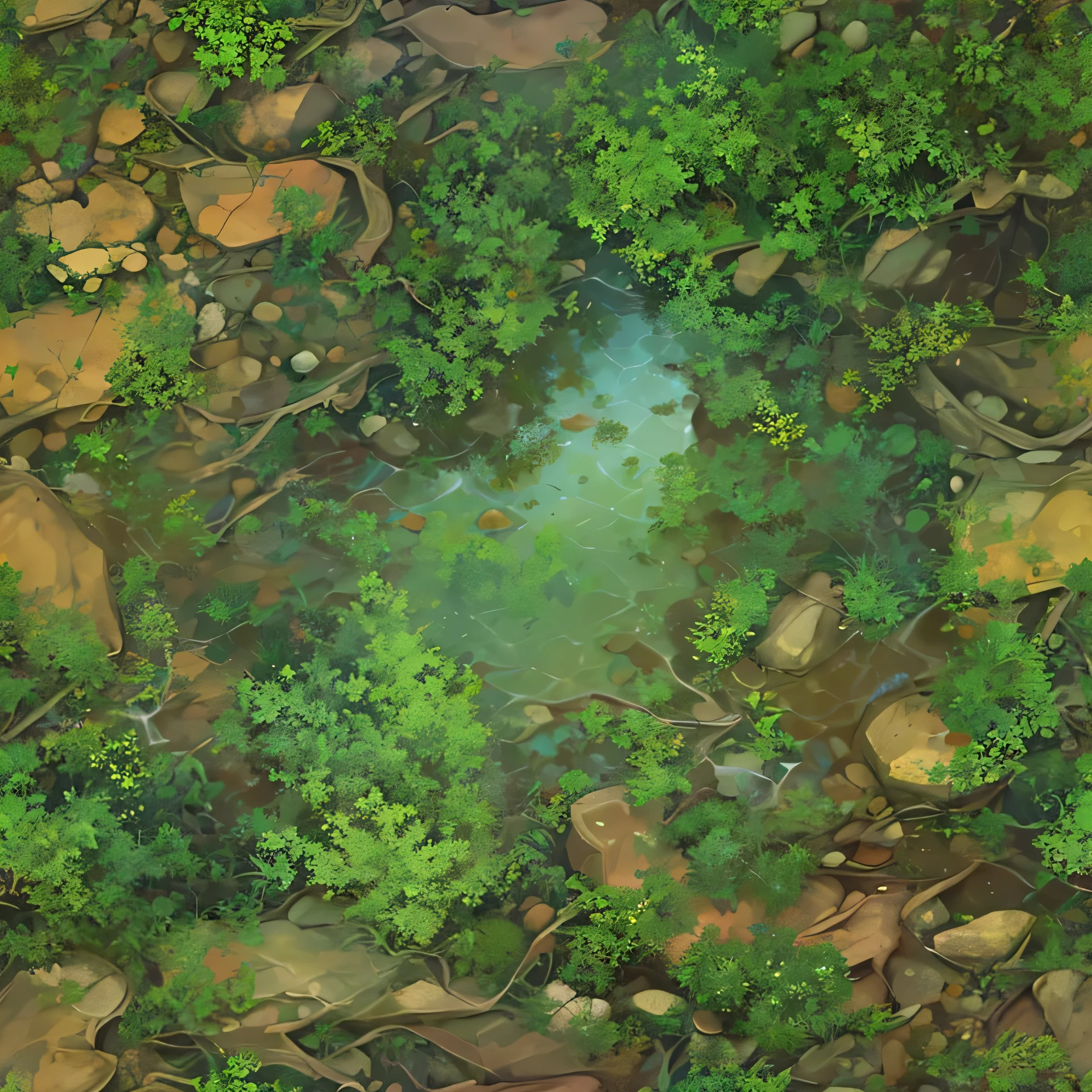 ((masterpiece,best quality)), absurdres, zzStylizedTexture, SWAMP FLOOR, view from above