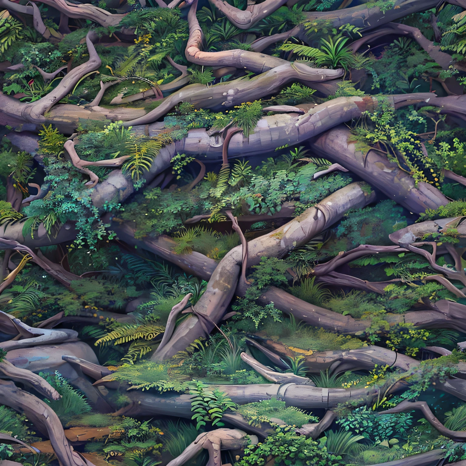 ((masterpiece,best quality)), absurdres, zzStylizedTexture, dense jungle
