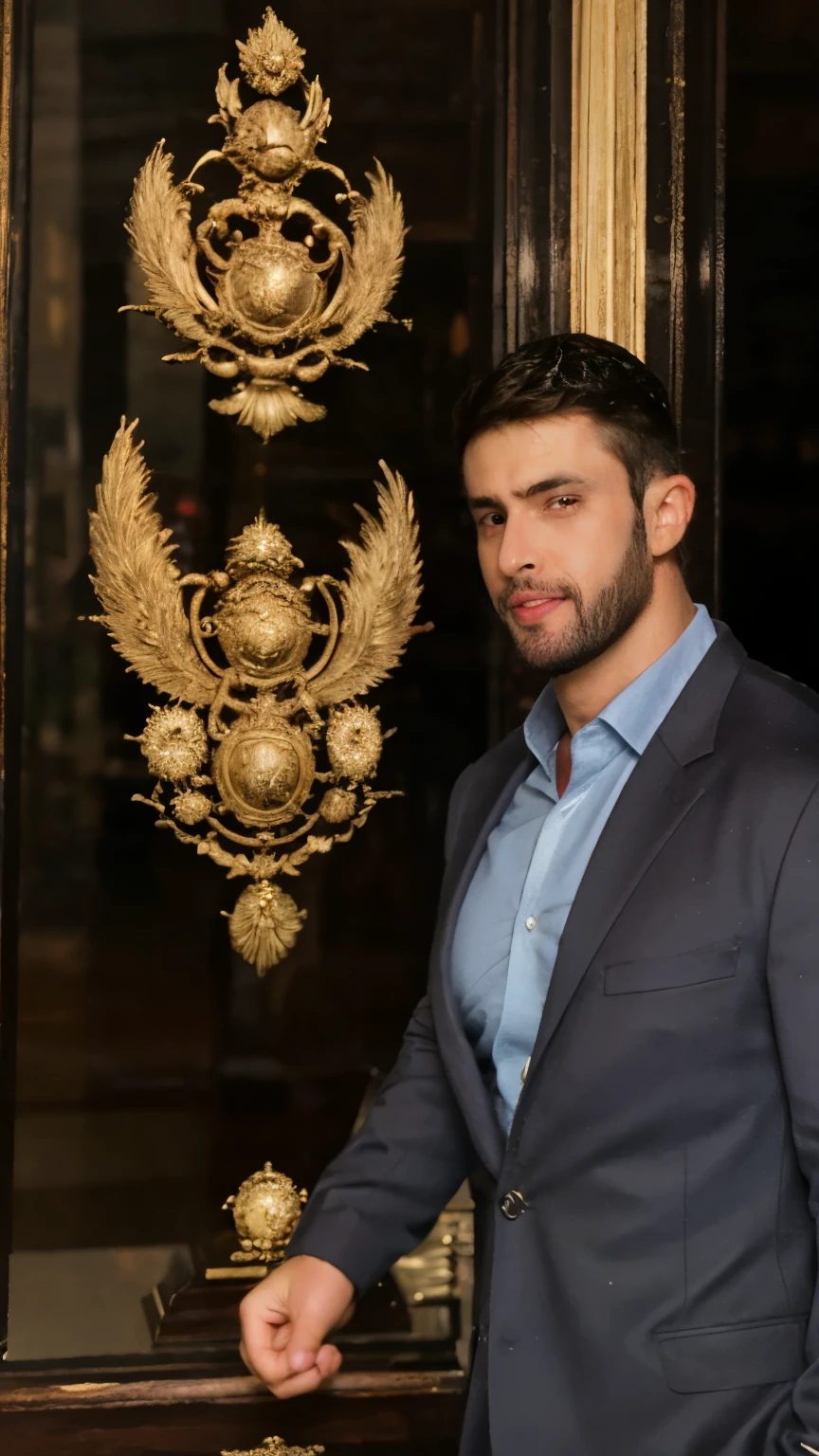 Work of art, Highest quality, (high detail:1.1), ( the handsome boy man at Juiz de Fora coty beautiful, cinematic , Direction: Enrique Grau, by Júlio González, very high-realistic details , ultra-realistic resolution, (realism: 1.4), the best pjoto , favor details, detailed background, art by artgerm, Cinematographic lighting, (ultra-detailedly detailed CG Unit 8K wallpaper), most beautiful works of art in the world, logotmark photo in badge in the form of a professional majestic shield, Intricate, high detail, clear focus, dramatic, photorealistic photography, naked:1.5 '