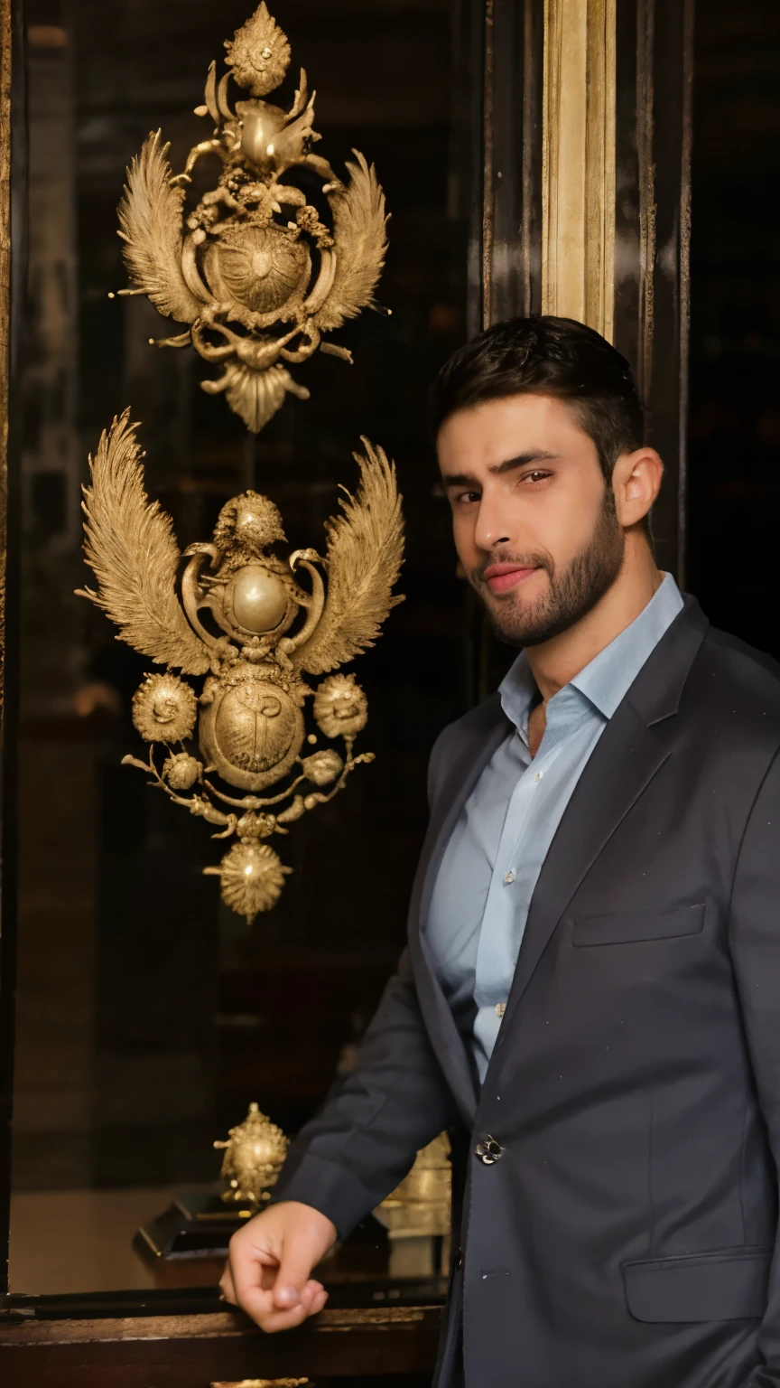 Work of art, Highest quality, (high detail:1.1), ( the handsome boy man at Juiz de Fora coty beautiful, cinematic , Direction: Enrique Grau, by Júlio González, very high-realistic details , ultra-realistic resolution, (realism: 1.4), the best pjoto , favor details, detailed background, art by artgerm, Cinematographic lighting, (ultra-detailedly detailed CG Unit 8K wallpaper), most beautiful works of art in the world, logotmark photo in badge in the form of a professional majestic shield, Intricate, high detail, clear focus, dramatic, photorealistic photography, naked:1.5 '