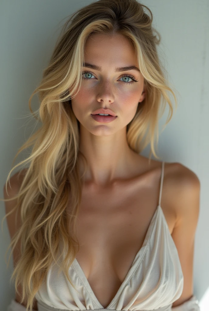 Blonde woman topless