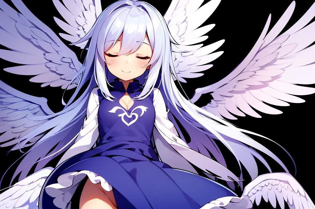 ((sportswear)),best quality,highly detailed,masterpiece,artbook,1girl, flower, dress, wings, bracelet, jewelry, smile, crown, bangs, purple eyes, white hair, ((sportswear)),