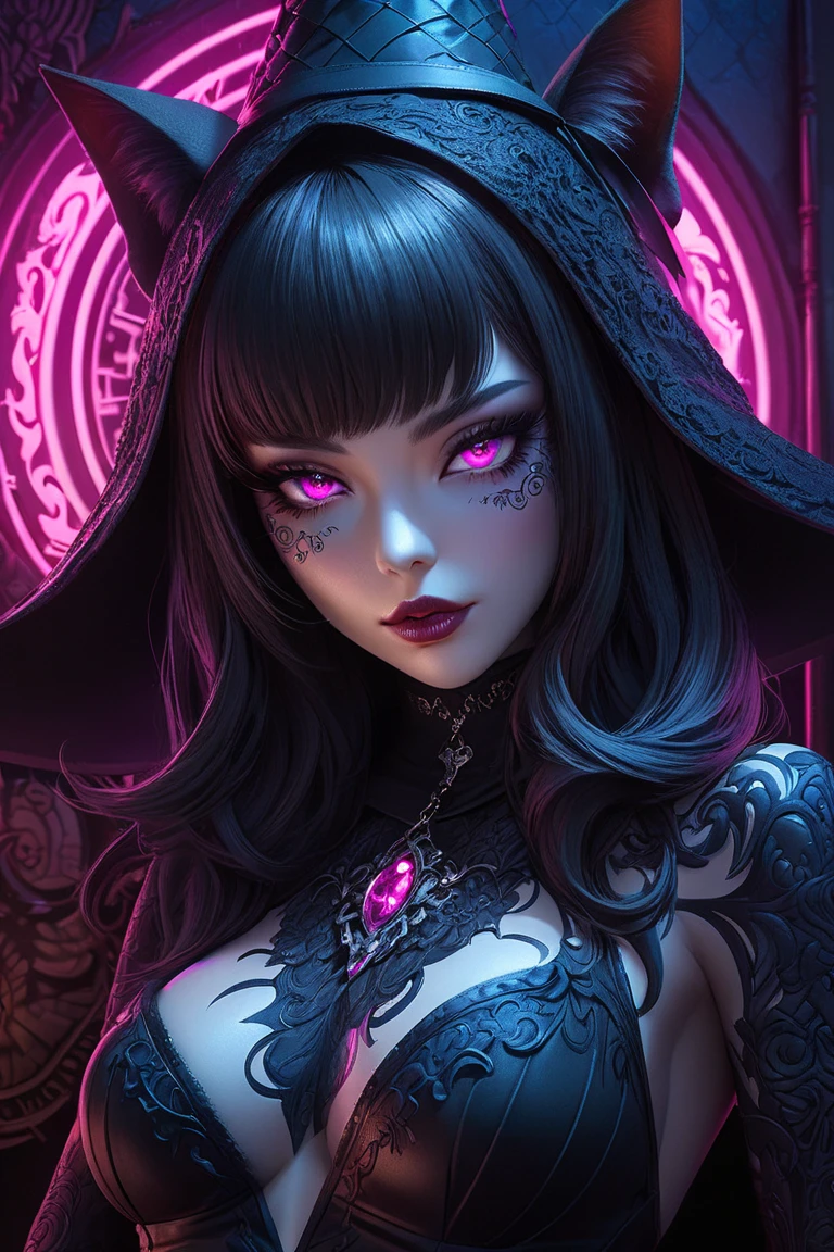 a close up of a woman with tattoos and a devil costume, beautiful necromancer girl, seductive cyberpunk dark fantasy, gothic horror vibes, beautiful necromancer, vampire girl, dark fantasy mixed with realism, demon girl, gothic art, gothic tattoos, gothic art style, goth woman, gothic girl, beautiful girl necromancer, beautiful succubus