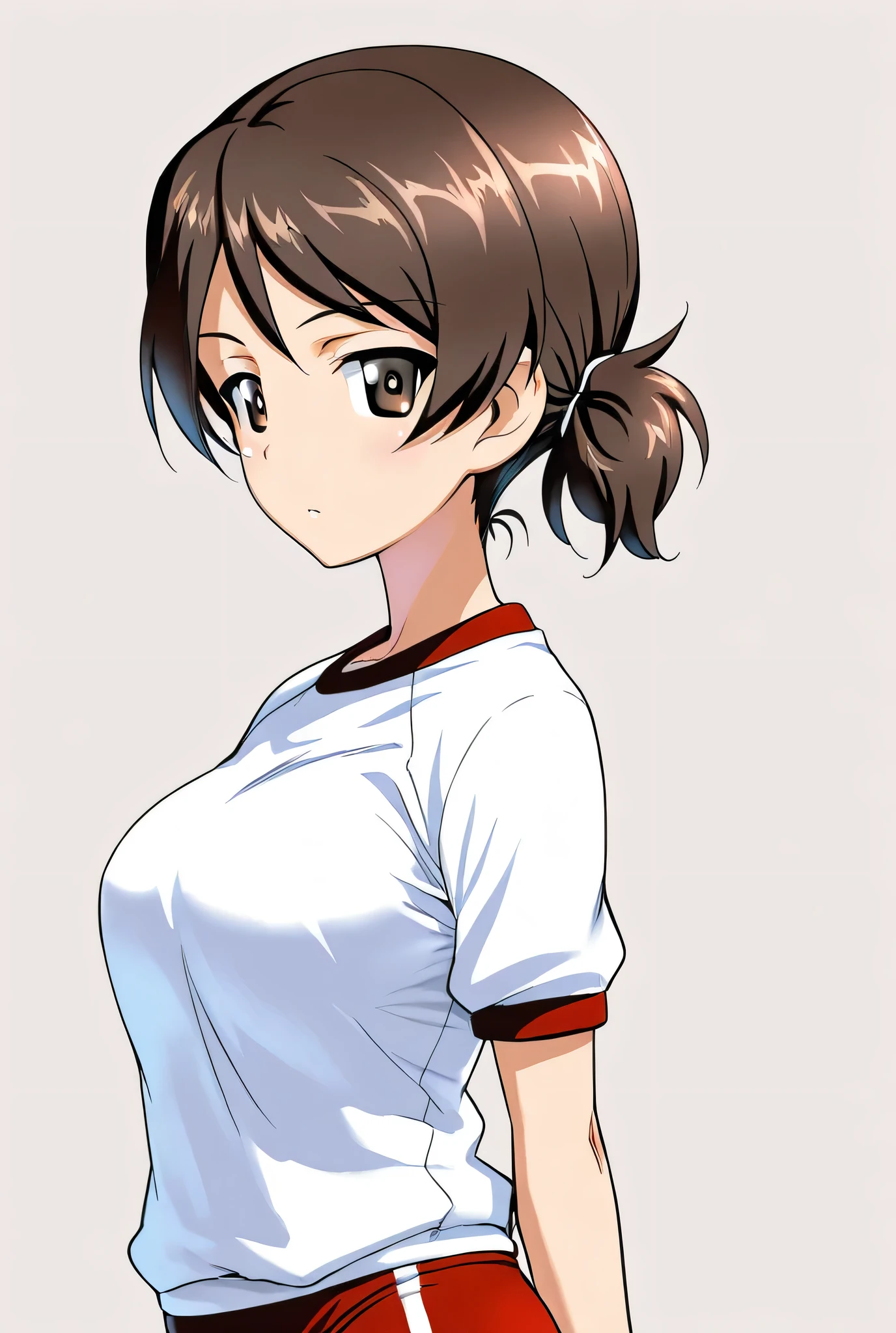 kawanishi shinobu \(girls und panzer\),gym uniform,buruma,1girl,solo,