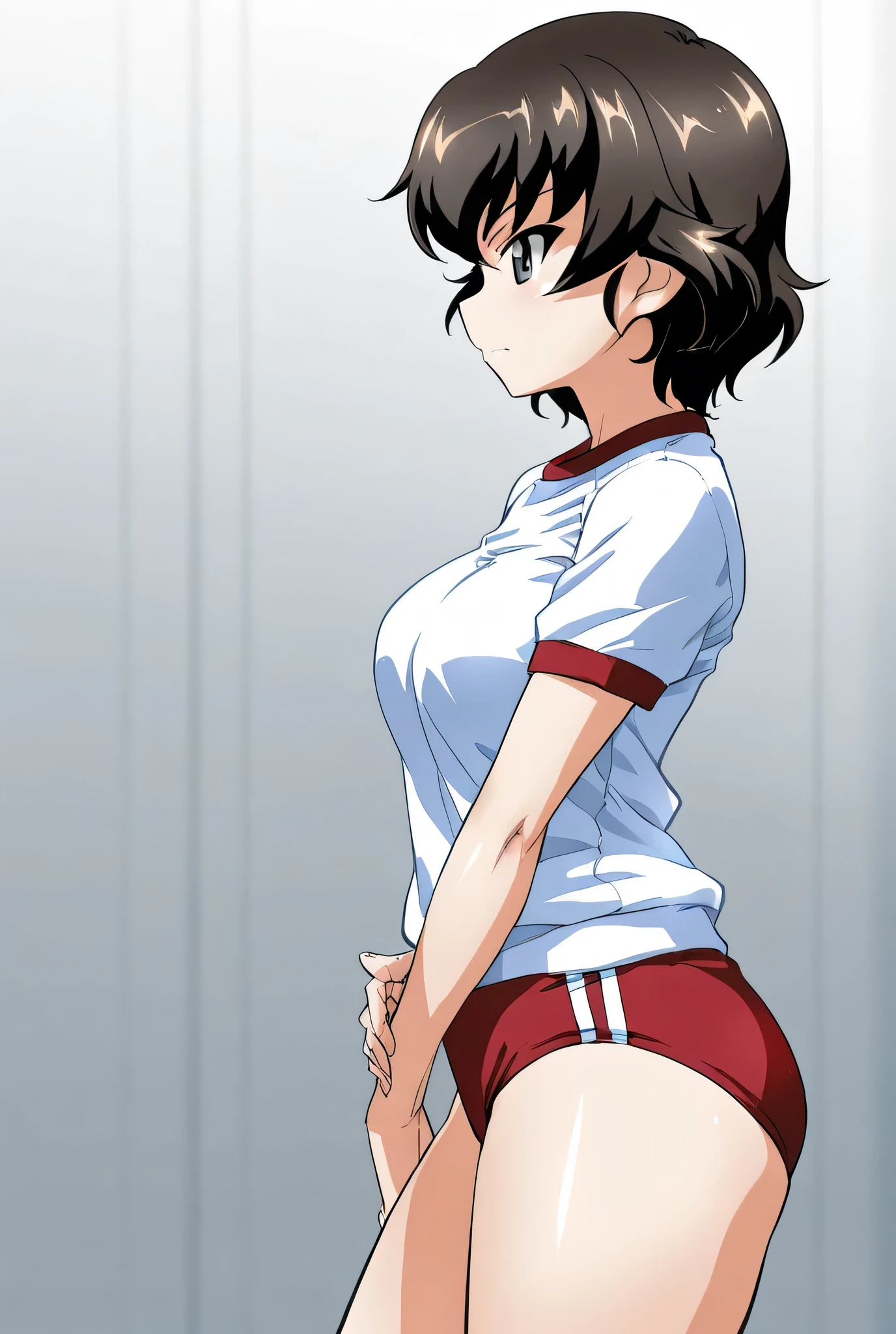 caesar \(girls und panzer\),gym uniform,buruma,1girl,solo,