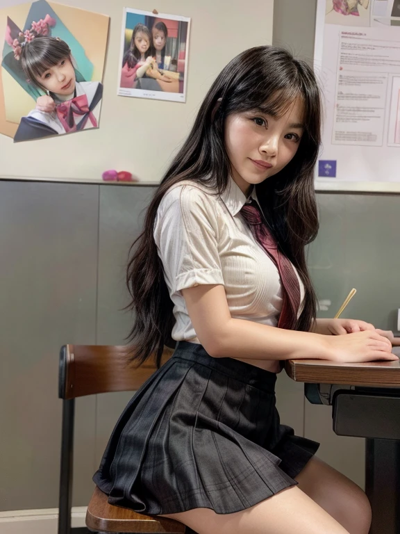 (1 girl), (sexy look:1.5), (flat chest:1.3), (very detailed目, very detailed顔), (超realistic, High resolution), (highest quality:1.4), (hyper quality), real skin texture, RAW photo, (realistic, Photoreal:1.37), very detailed, professional photography, (school uniform, pleated skirt:1.3), (look at me), (School, classroom), ((Face to face with me:1.4)), (from below:1.3), realistic private parts, lace panties, Japanese high school girl、超highest quality、masterpiece、超High resolution、written boundary depth、(Photoreal:1.4)、(award winning photos、信じられないほどのmasterpiece:1.3) 、RAW photography、golden ratio、Highly detailed CG Unity 8k wallpaper、detailed and complex、original、High resolution、RAW photo、(perfect body shape)、detailed and complex、Digital single-lens reflex camera、soft writing、(background person blur:1.1)、Sigma 85mmF/1.4、50mm Lenac lighting、nffsw、hyper real、color grade, Rear view,from below:1.3), (((Holding the hem of her skirt, she opens her legs and shows off her real pussy.:1.4))),