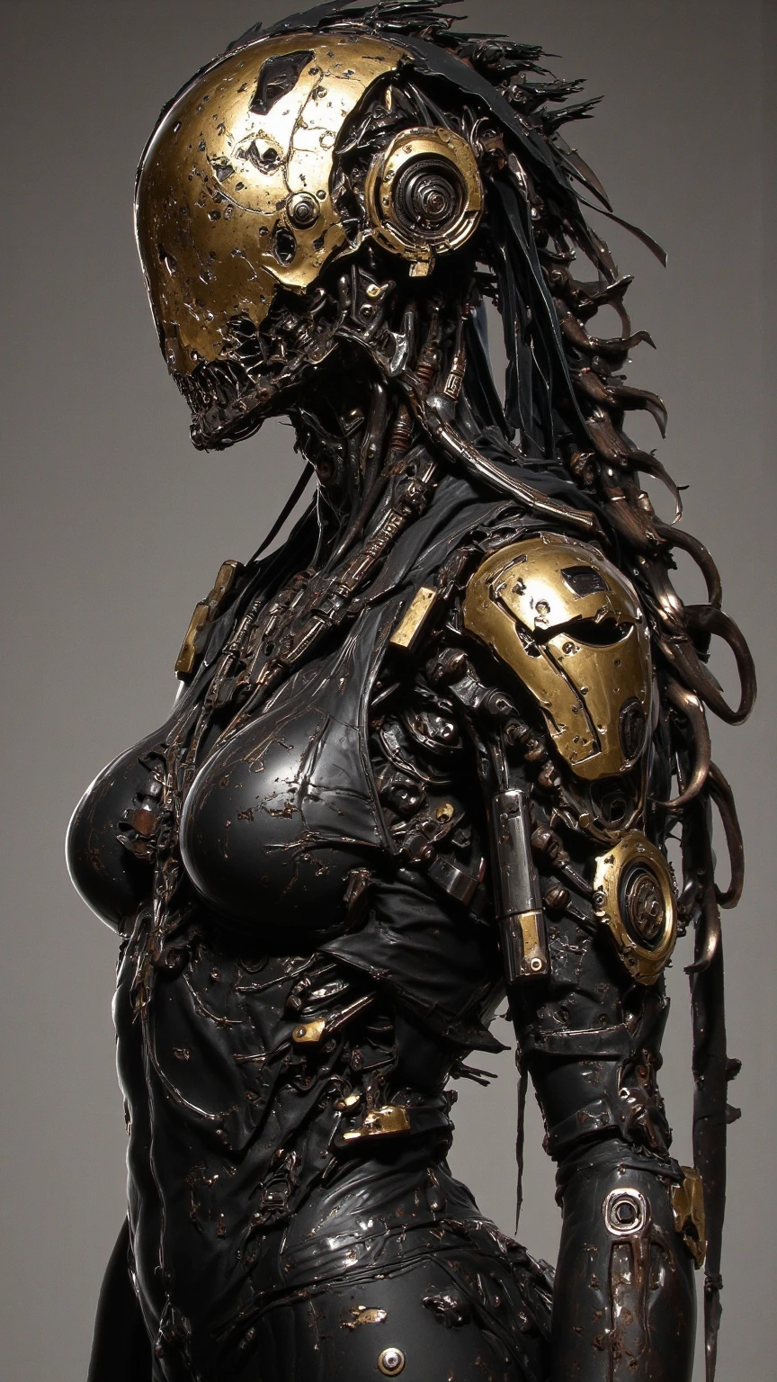 Bio mechanical cyborg hr giger Xenomorph hybrid girl gruesome horror 