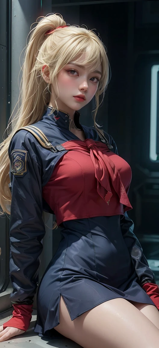 (masterpiece: 1.3), (Maximum resolution: 1.2), (Ultra HD TV: 1.2), Cinematic Light, 8K resolution, Detailed facial features , (Sharp focus: 1.2）,Perfect Style, Beautiful Face, Acura, Anatomically correct, Highly detailed face and skin quality感, Beautiful Eyes,ThroughｋBright Eyes,  Natural Cheeks, Glowing Skin,  (Glossy Lips: 1.4),、 (A 恥ful expression: 1.2),Highly detailed face and skin quality, Natural Cheeks, , Glossy Lips,Exposed cleavage、（White mucus on chest:1.6）（White mucus on thighs:1.6）、、Humiliating、、、Sparkling earrings and、Disheveled clothes、stockings、Drenched in sweat、Gal woman,1 person、、On the bed(On my back, Lying down in bed, Lying down in bedいる, Lying down, )、blonde、Blonde、Blue-gray eyes、Green-gray eyes,(Miniskirt military summer uniform:1.4)、dissatisfaction、Masturbate、Beautiful nipples exposed、Soft Breasts、Healthy legs、Bare thighs、lean on the sofa with your knees raised、Exposed female genitalia、Bare crotch、nude crotch,nude hip,nude legs、Folded female genitalia、 flowing from female genitals、Small eyes、Give a blowjob、Grasp the male genitalia with both hands