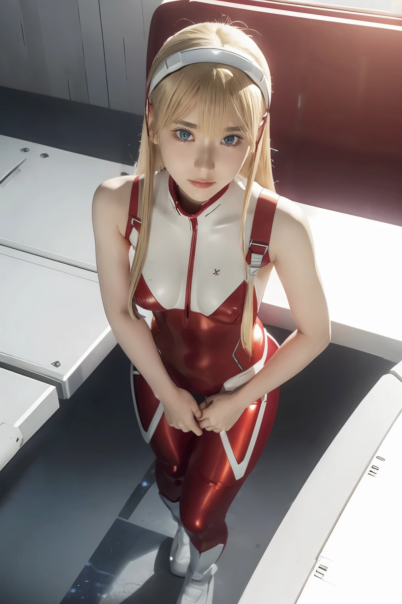 A beautiful blonde supermodel wearing a tight red sleeveless dress, with long hair, tall and slender, highly detailed, photorealistic, hyper-realistic, 8K, HDR, physically-based rendering, extremely detailed description, vibrant colors, dramatic studio lighting, NSFW