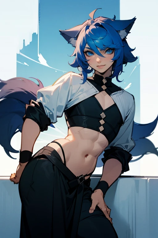 (8k), sharp focus, highres, 1girl, solo, ahri \(league of legends\), arcade ahri, headphones, red scarf, multiple tails, short hair, purple hair, blue eyes, white shirt, energy ball, (high quality:1.2), (high detail:1.2), (masterpiece:1.2), (extremely detailed:1.2) <lora:ahri arcade v4:0.8>