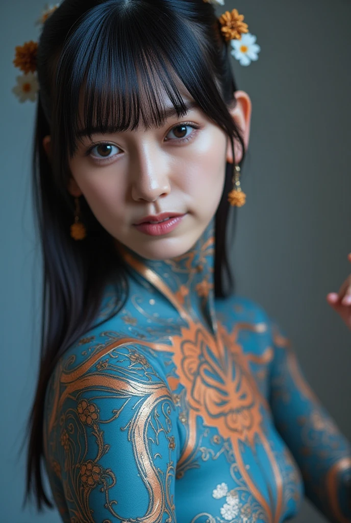The image shows a bodypainting contest with 12 year old girls, totally ?????