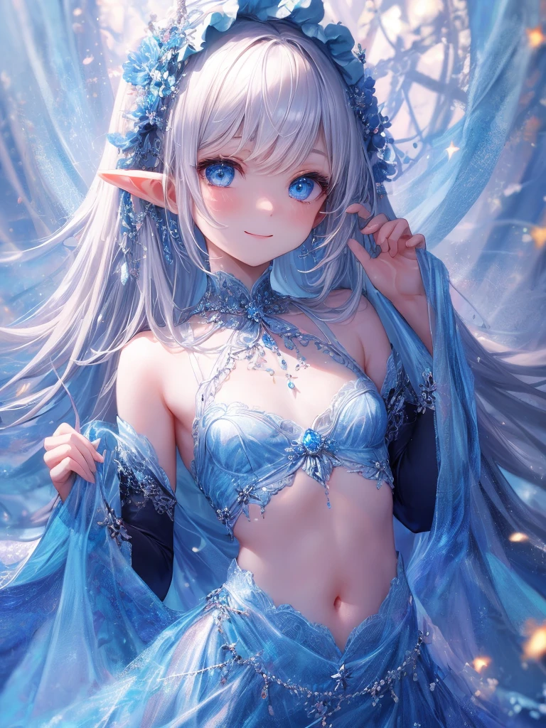 ((masterpiece )), (top quality), (best quality), ((ultra-detailed, 8k quality)), Aesthetics, Cinematic lighting, (detailed line art), 
BREAK, 
absurdres, adult elf female, athletic proportions, Bent over pose, dynamic angle, (white dress with ice crystals), (white cloves with ice crystals), (surrounded by ice), the garden of an ice castle,
BREAK, 
highly detailed of (elf), (1girl), perfect face, details eye, Bob cut hair, blue eyes, eyelashes, eyeshadow, pink eyeshadow, light smile, design art by Artgerm, by Kawacy, By Yoshitaka Amano,
BREAK, 
((perfect anatomy)), nice body, medium breast, extremely detailed finger, best hands, perfect face, beautiful face, beautiful eyes, perfect eyes, perfect fingers, correct anatomy, 