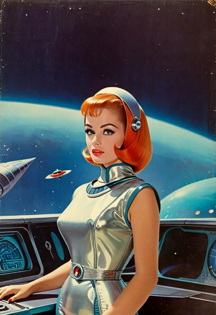 Retro futuristic, ((retro futurism)), ((Science fiction)), 1950s, (((1960s))), 1970s, (alien women),