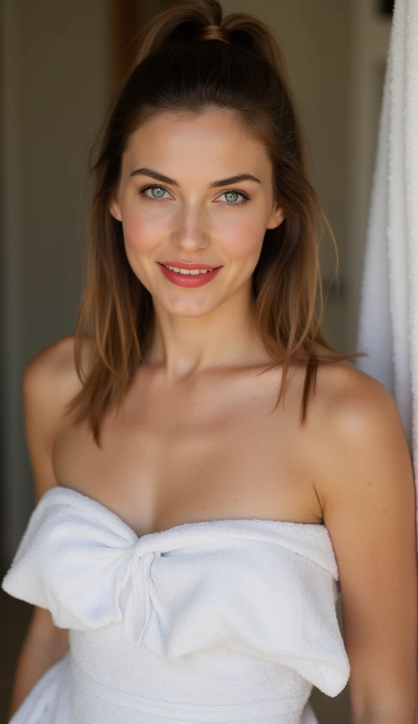 Best quality, masterpiece, ultra high res, (photorealistic:1.4), raw photo, 1girl, off shoulder, smile