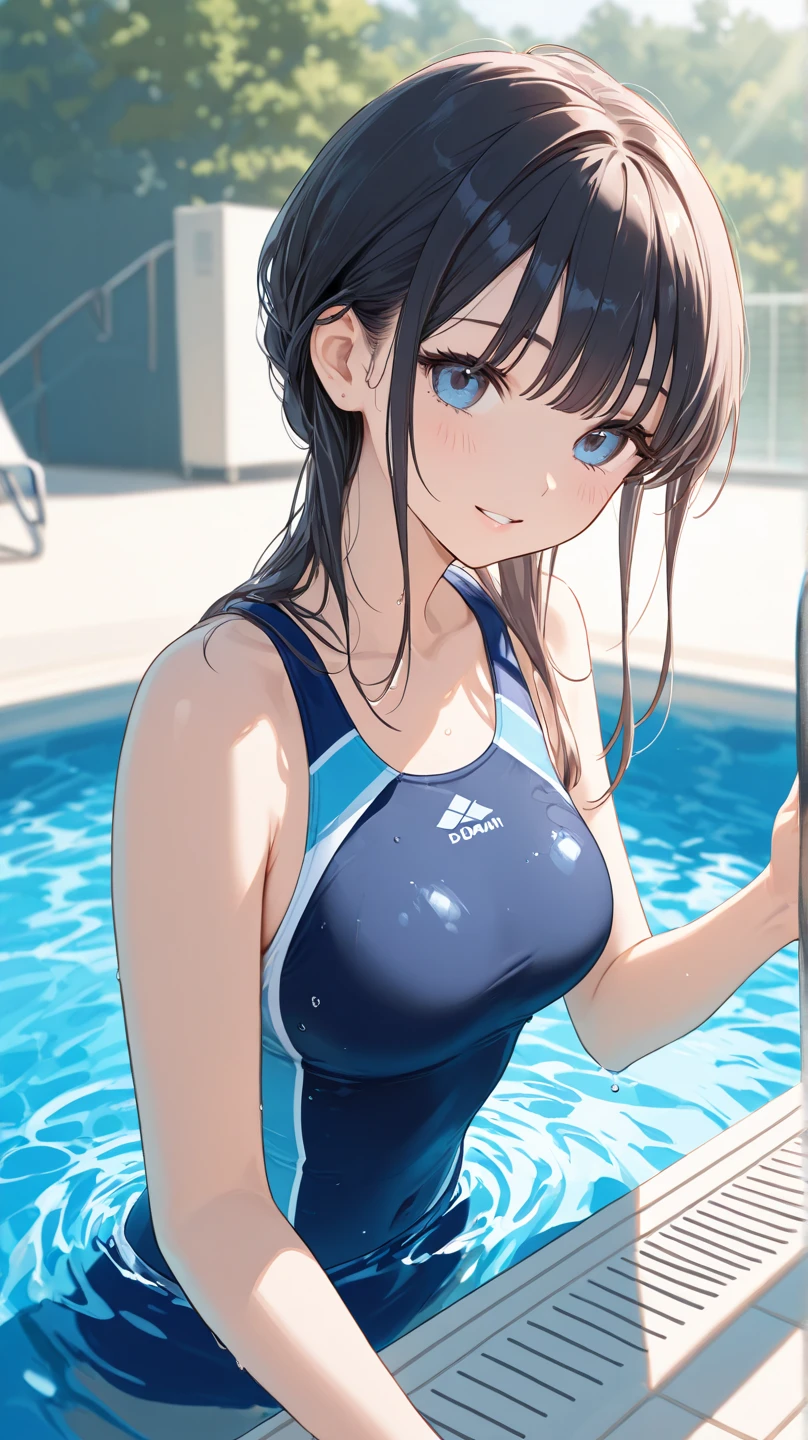 A beautiful girl in a swimming outfit in the swimming pool - SeaArt AI