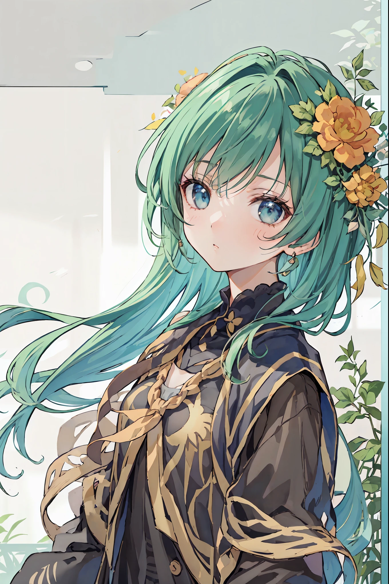 OFFICIAL ART, wallpaper, very well detailed, (((very well detailedな目と顔))), shut up., masterpiece, TOP QUALITY, real portrait , (ZenTangle, Mandala, Tangle, EnTangle), Complicated clothes, very well detailed, dynamic angle, the most beautiful form of chaos, Elegant , brutalist design, bright colors, Romantic Chinese Flowers