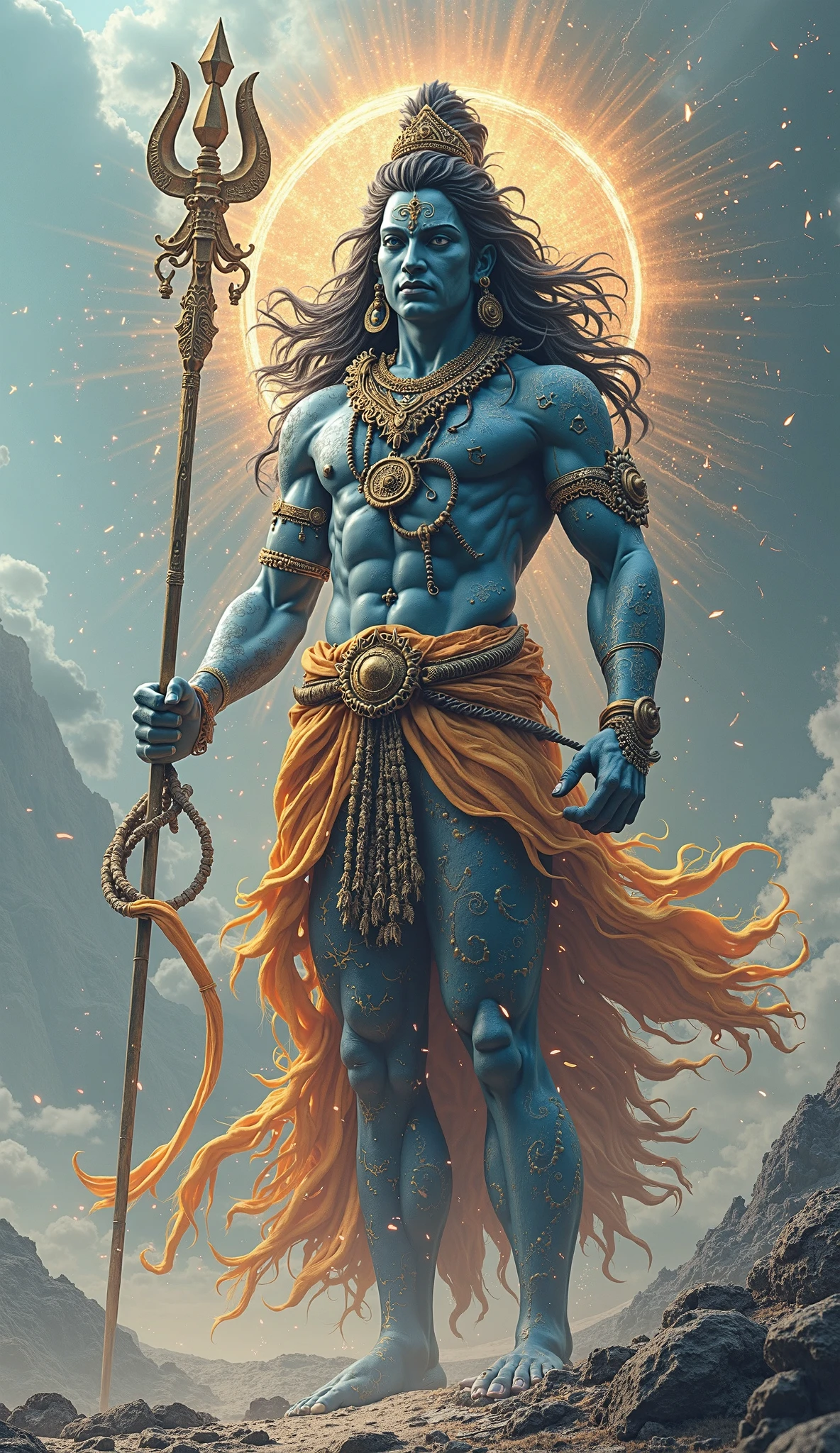 ((masterpiece)), ((8k resolution)), ((lord vishnu)), strong, (((4k))), ((((highly detailed)))), strong, aura, glow, neon, fire, crystals